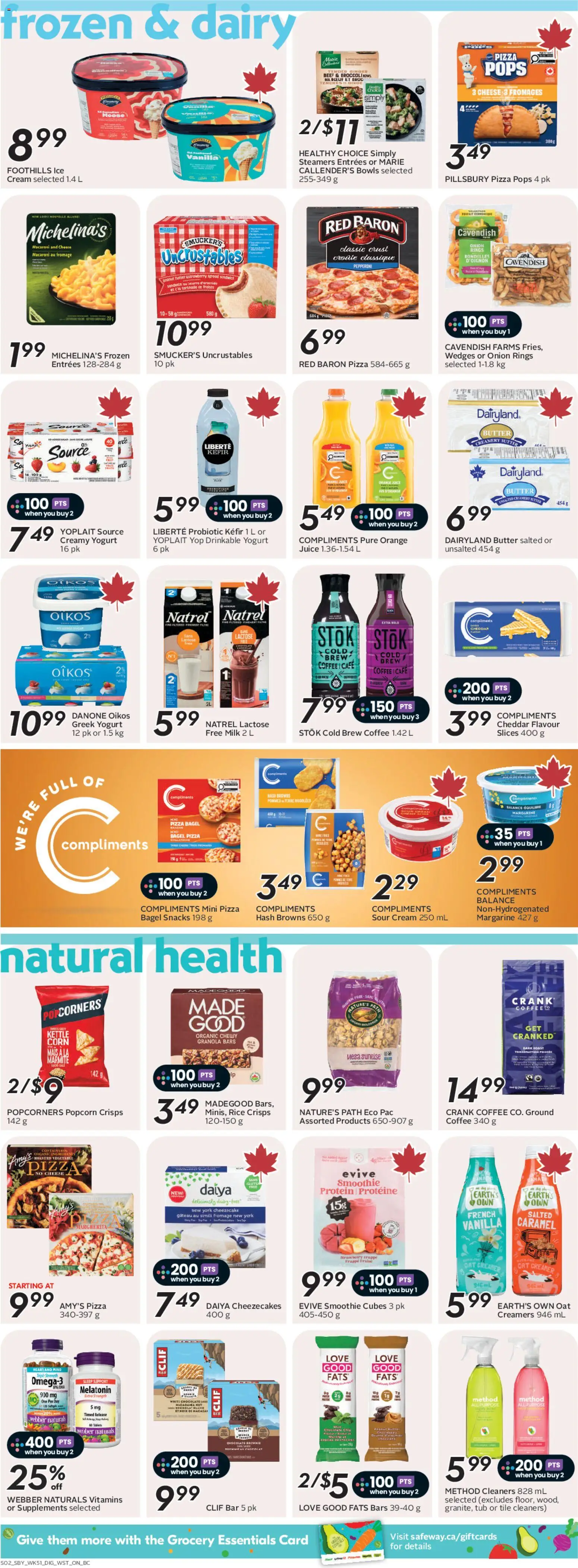 Safeway flyer valid from 16.04.2026 | Page: 10 | Products: Sour cream, Cream, Milk, Juice