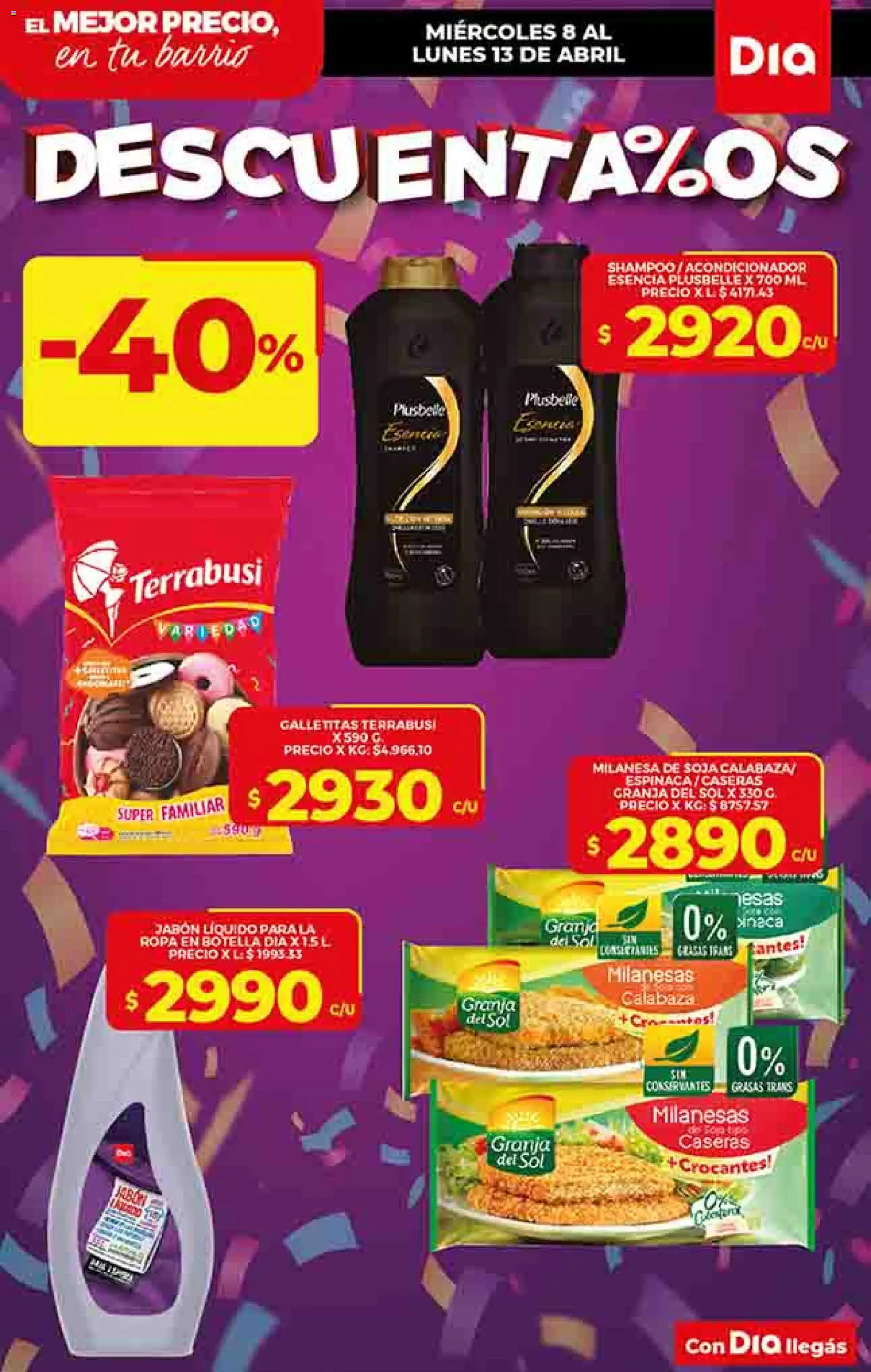 Dia - Ofertas - Salta y Jujuy │ válido desde el 08.04.2026 | Página: 7 | Productos: Botella, Shampoo, Acondicionador, Espinaca