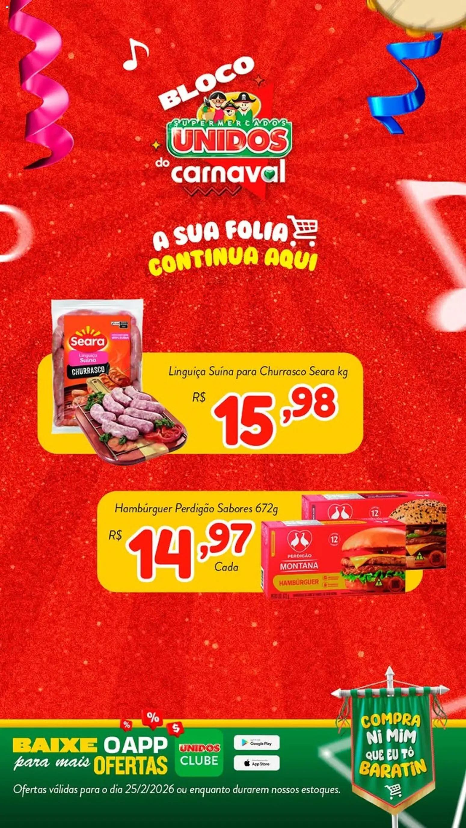 Supermercados Unidos Folheto - válido de 25.02.2026 | Página: 3 | Produtos: Linguiça, Hambúrguer
