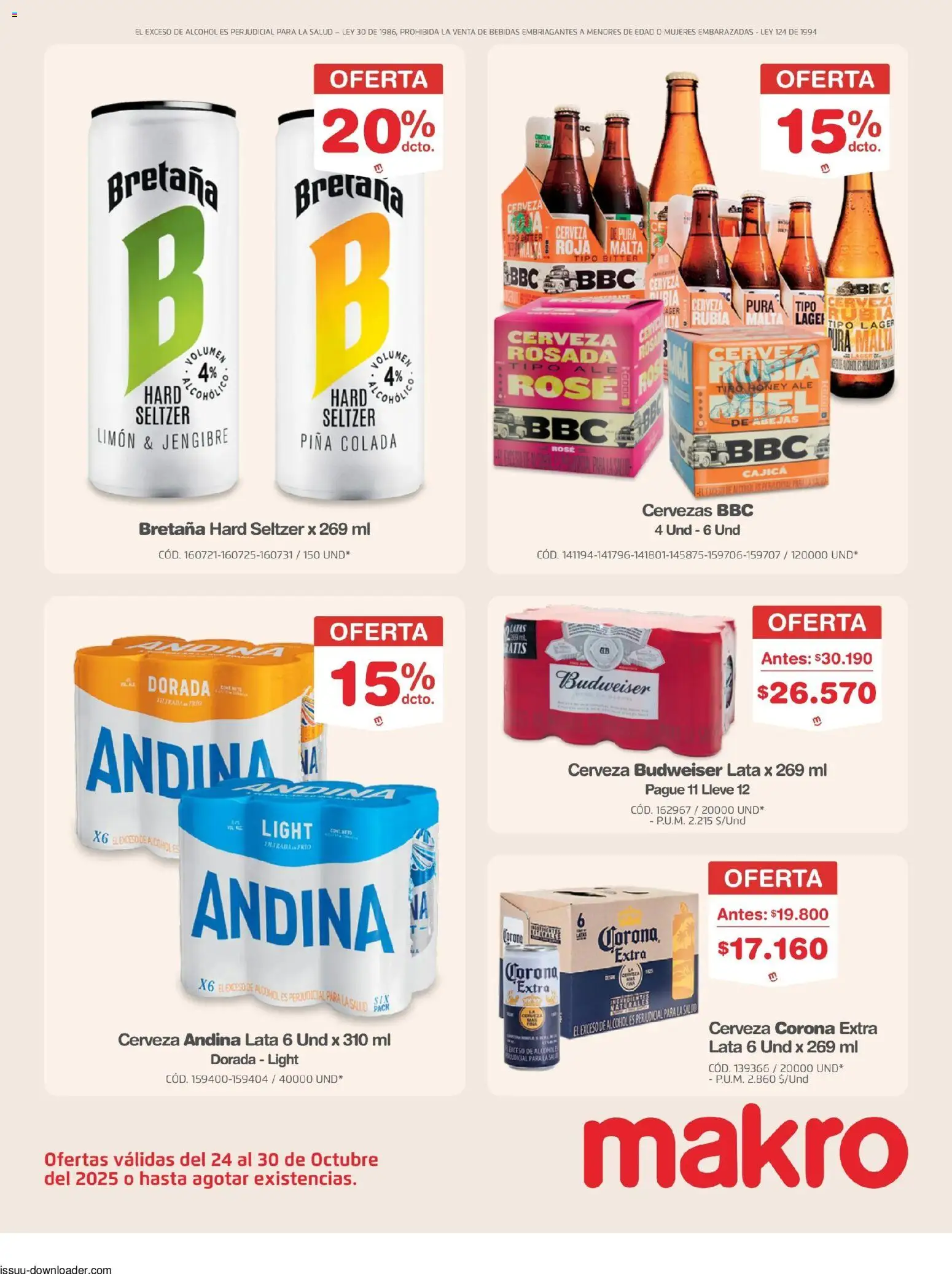 Makro revista - valida desde el 24.10.2025 | Página: 21 | Productos: Piña, Limón, Biombo, Cerveza