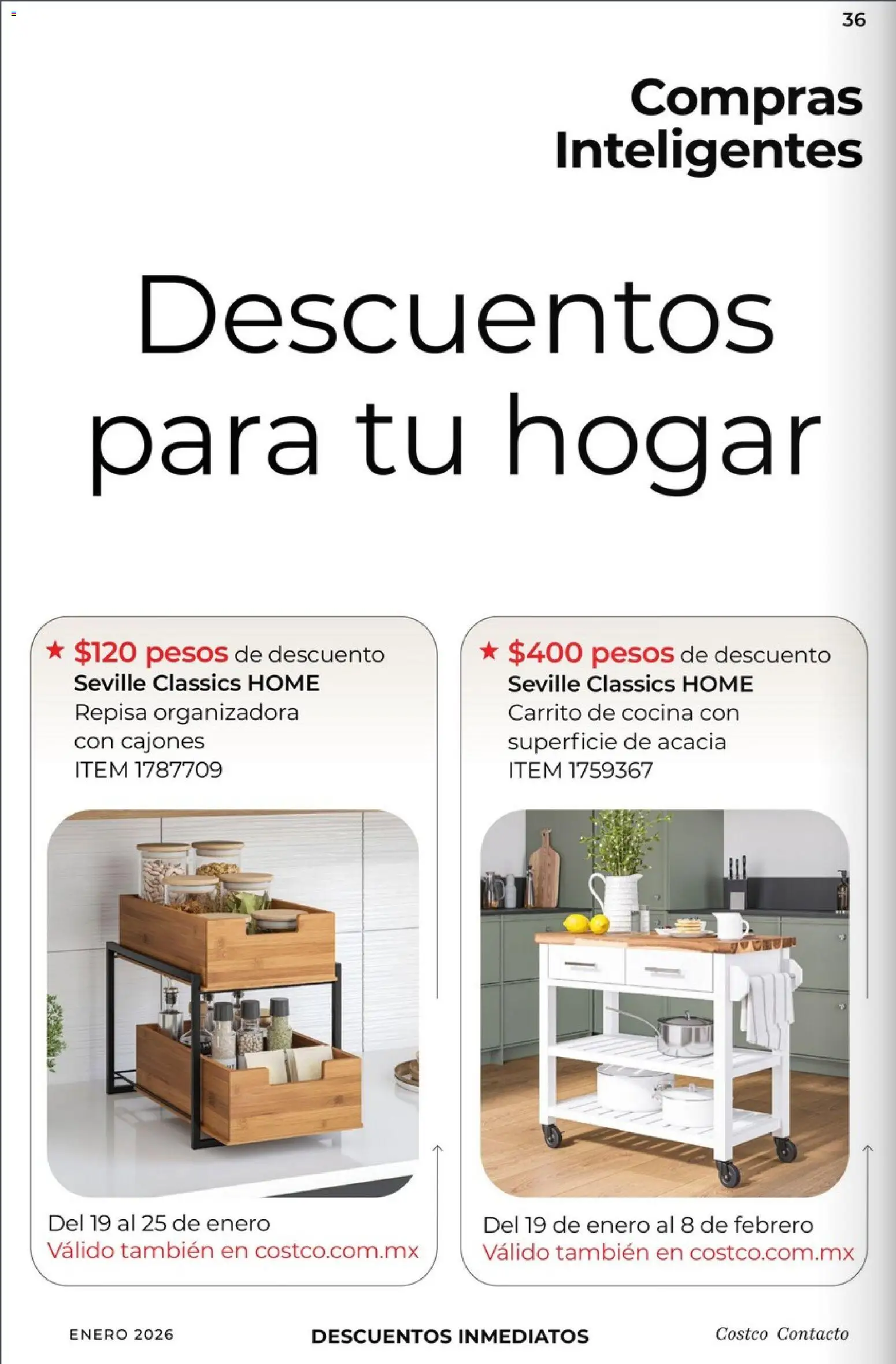 Nuevas ofertas de Costco válidas en toda la República Mexicana desde el 01.01.2026. ¡Encuentra las mejores ofertas en Costco - Revista Enero! | Página: 36 | Productos: Repisa, Cocina