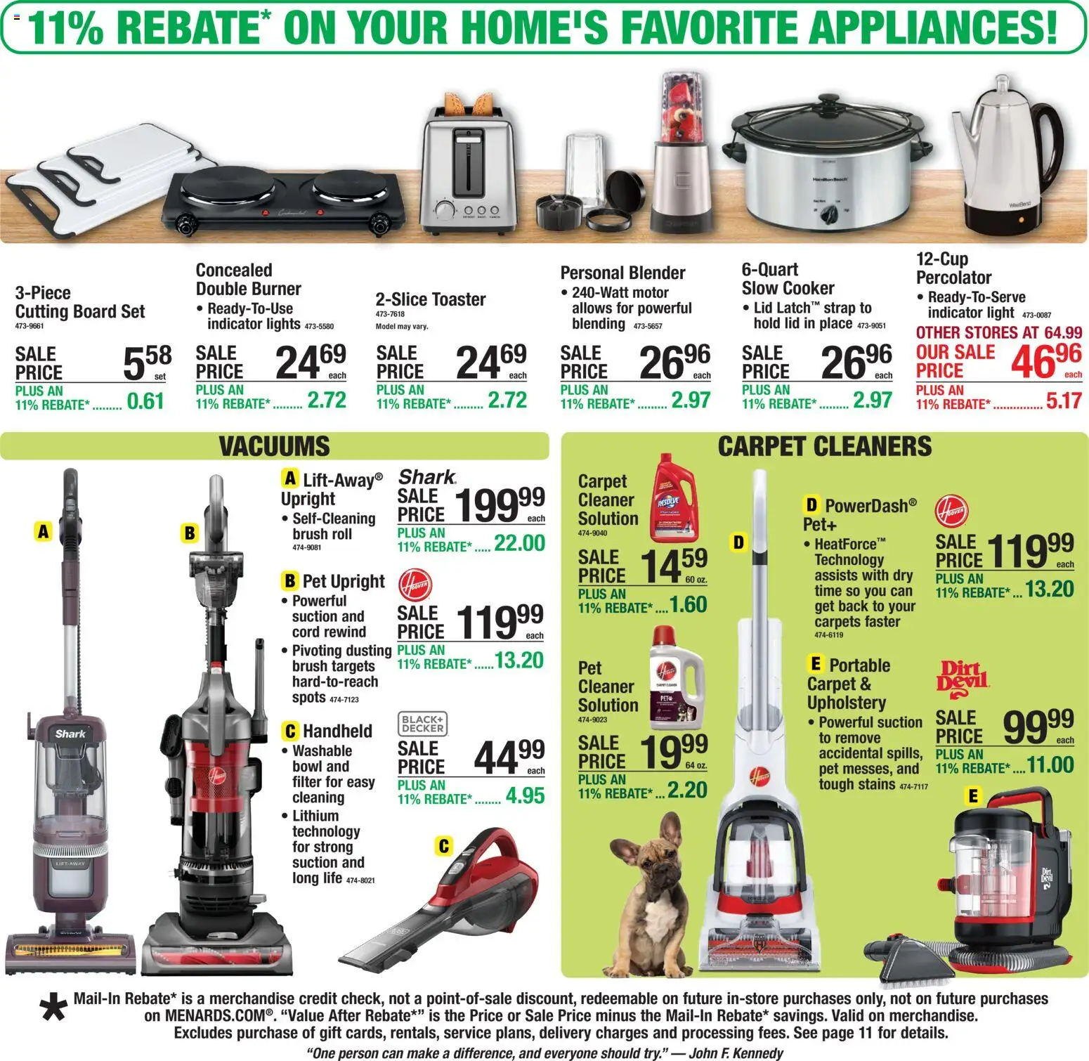 Menards Weekly Ad - valid from 25.02.2026 | Page: 10 | Products: Toaster, Carpet, Brush, Blender