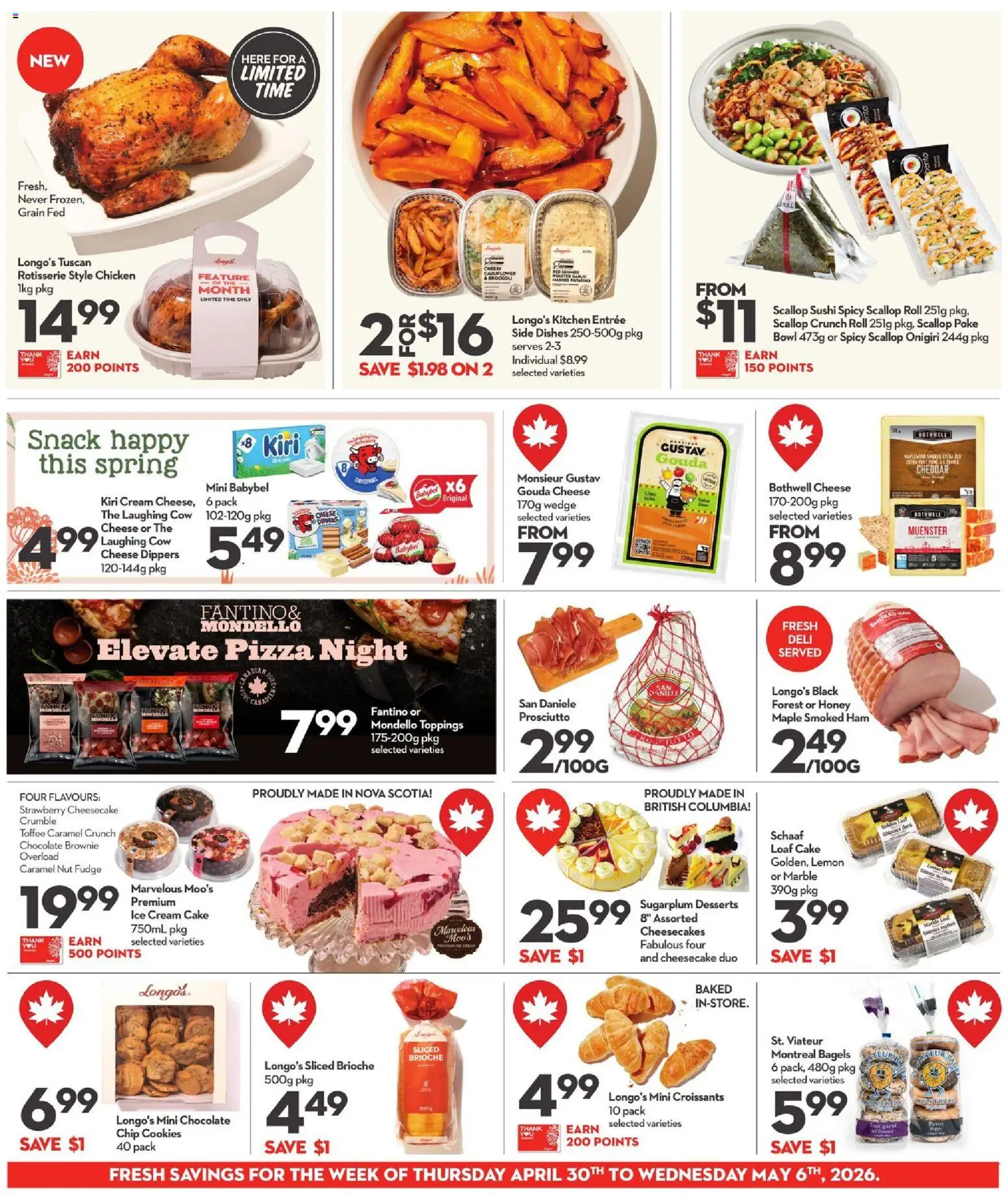 Longo's flyer valid from 30.04.2026 | Page: 6 | Products: Ice cream, Potatoes, Ham, Pizza