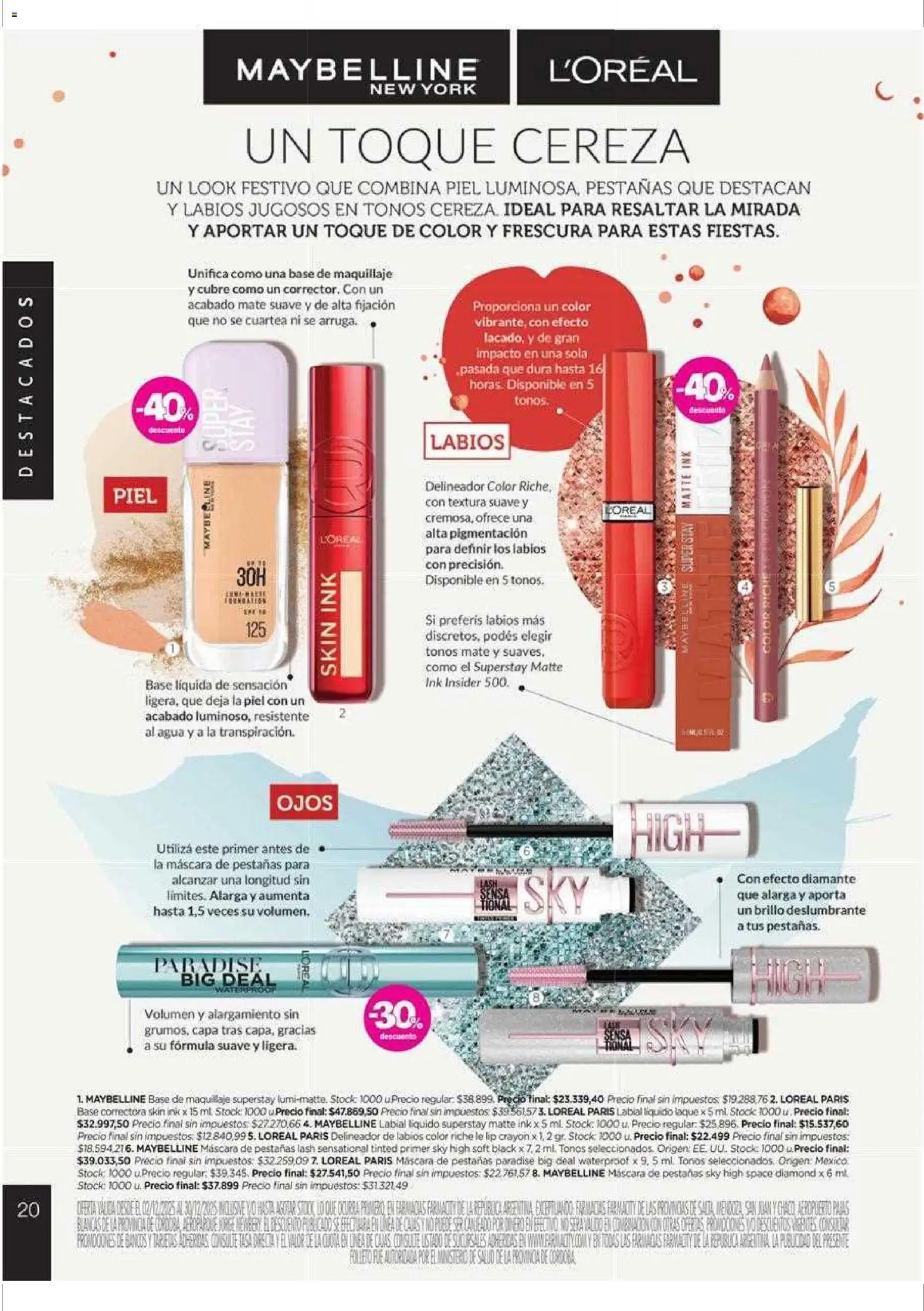 Farmacity catálogo │ válido desde el 02.12.2025 | Página: 20 | Productos: Mate, Máscara, Delineador, Agua