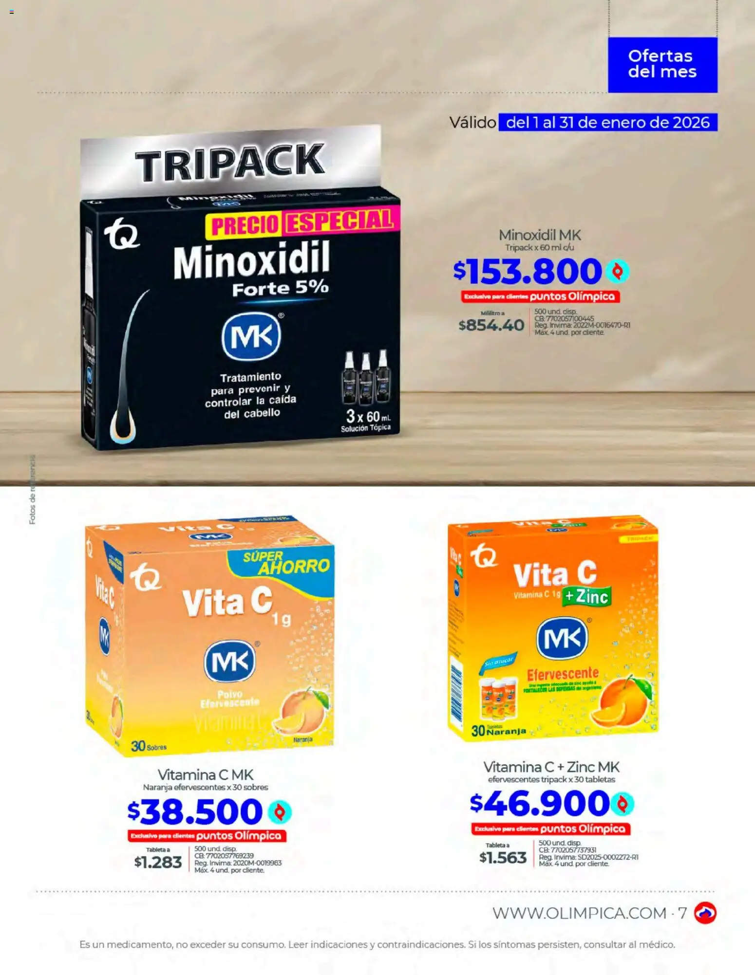 Olímpica revista - valida desde el 01.01.2026 | Página: 7 | Productos: Tableta, Azucar, Polvo