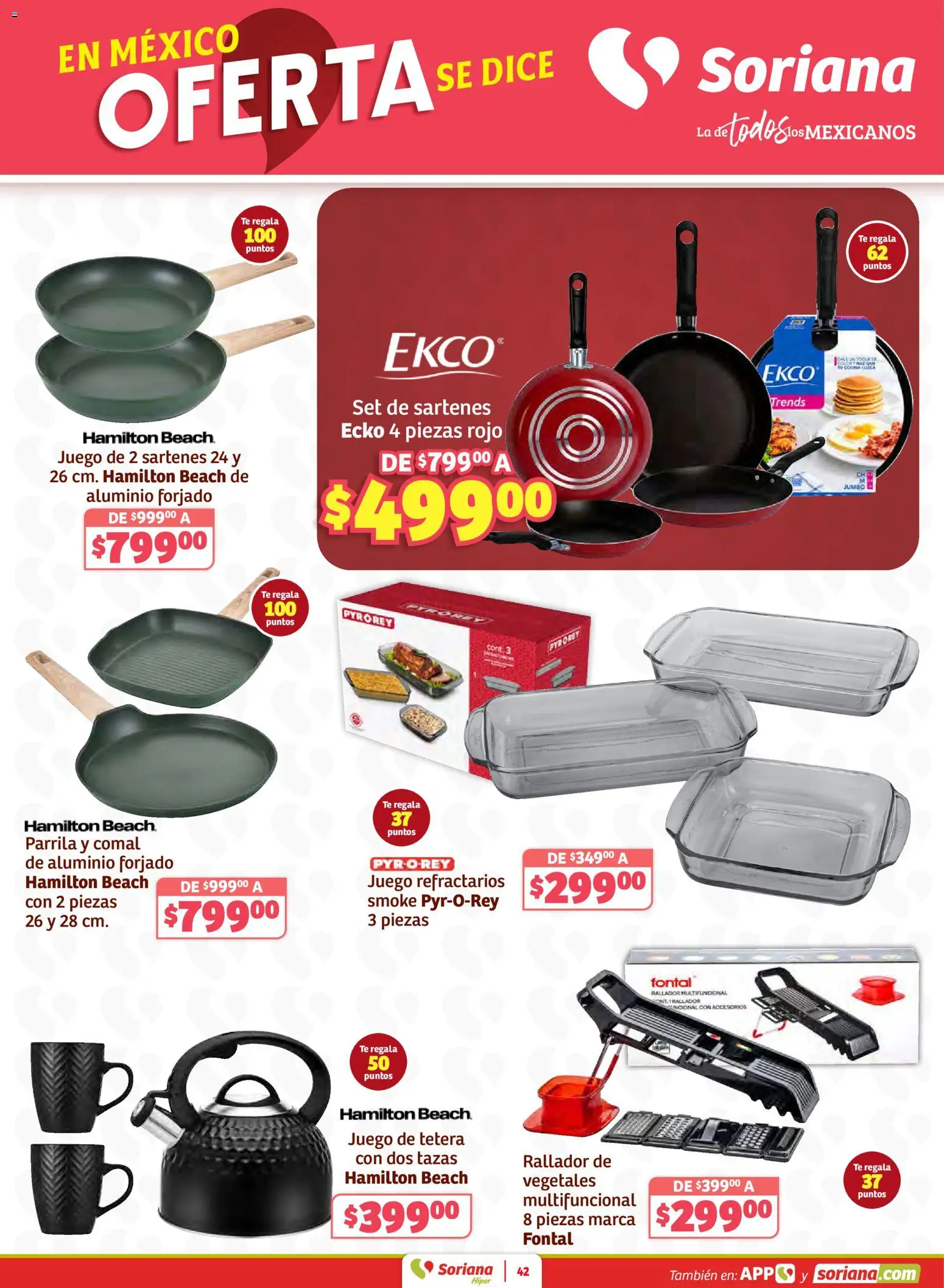 Nuevas ofertas de Soriana válidas en toda la República Mexicana desde el 02.01.2026. ¡Encuentra las mejores ofertas en Soriana - Preciazazaso Híper: Chih, Coah, Dur, NL, SLP, Tamps, Zac! | Página: 42 | Productos: Tetera, Juego, Té