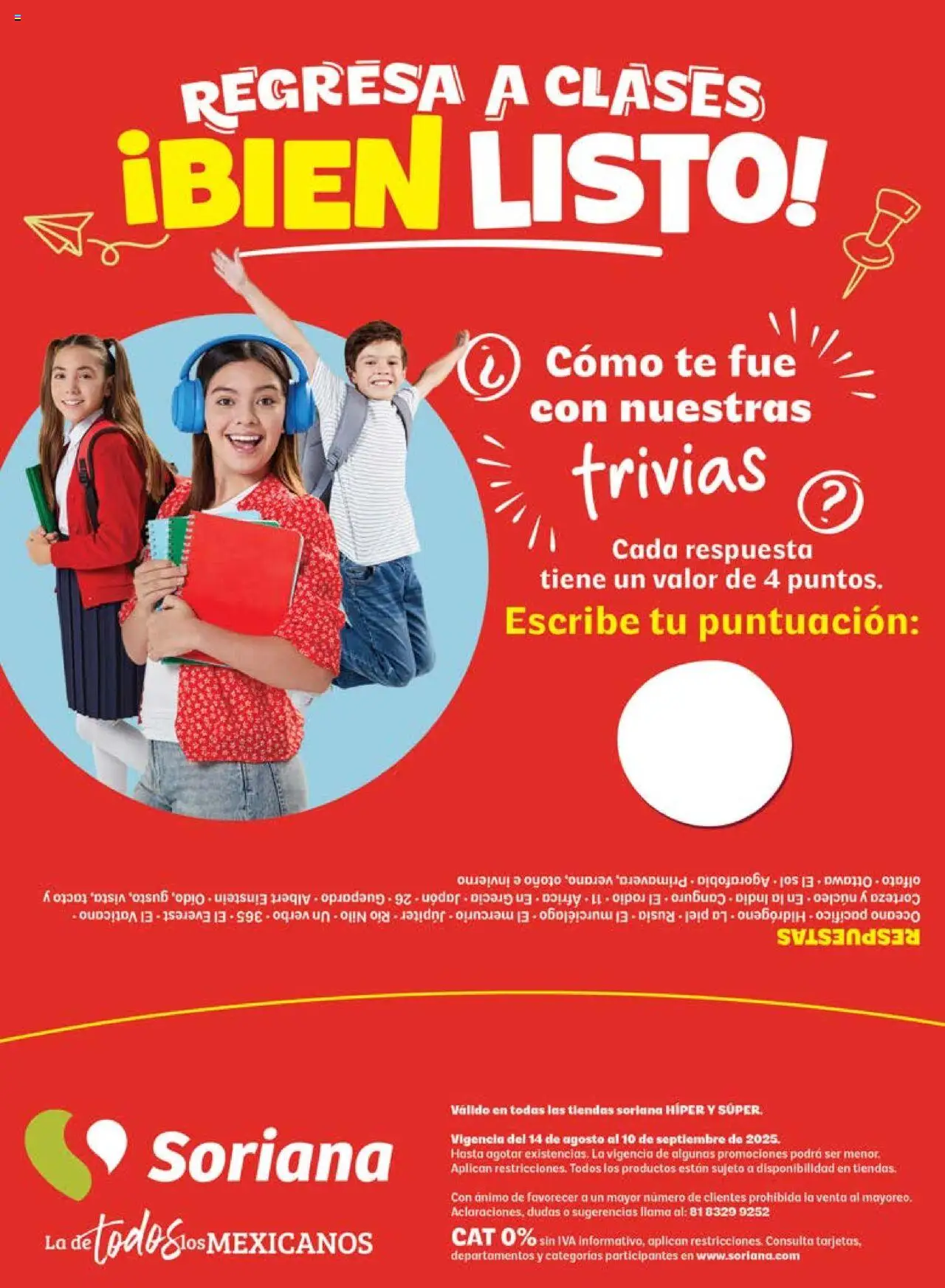 Nuevas ofertas de Soriana válidas en toda la República Mexicana desde el 14.08.2025. ¡Encuentra las mejores ofertas en Soriana - Regresa a clases bien listo Súper Nacional! | Página: 47 | Productos: Té