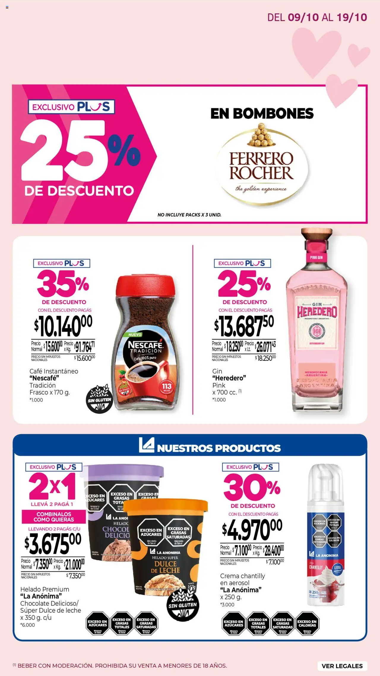 La Anonima catálogo │ válido desde el 09.10.2025 | Página: 3 | Productos: Helado, Sal, Frasco, Crema