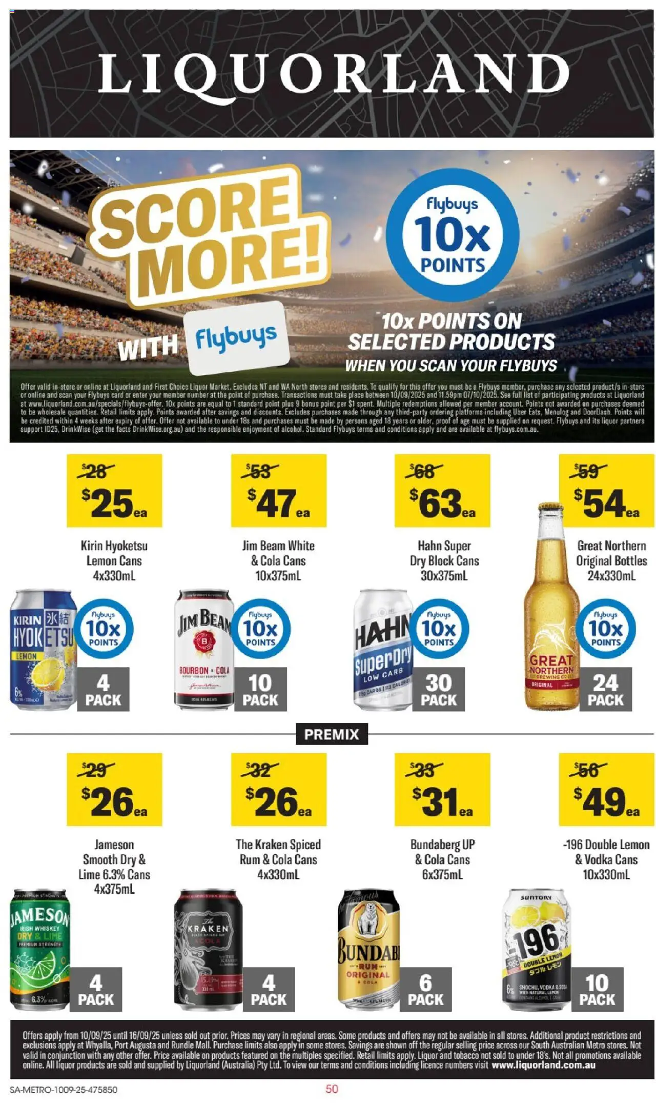 Liquorland catalogue - valid from 10.09.2025 | Page: 1 | Products: Whiskey, Rum, Lemon, Lime