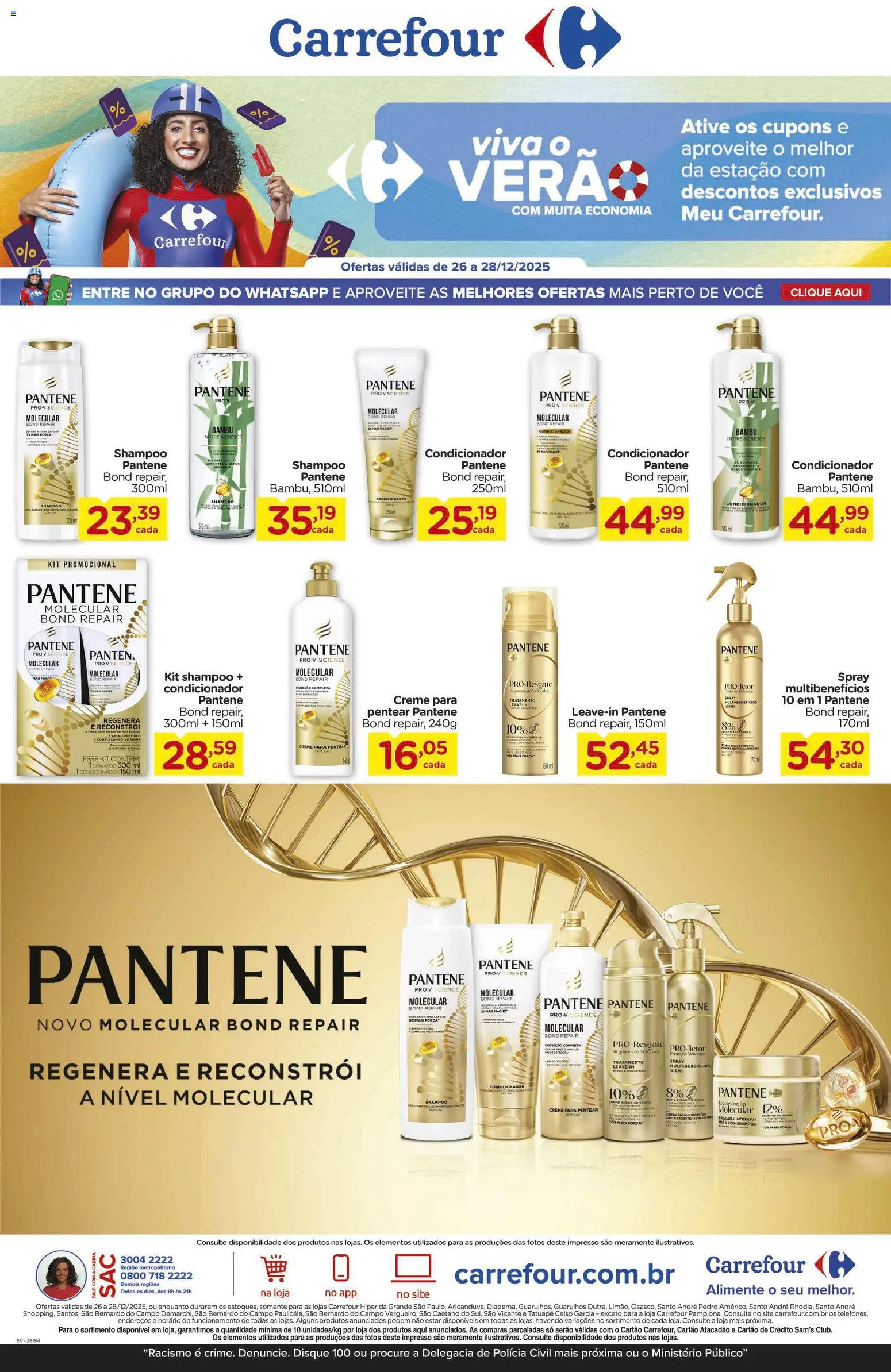 Carrefour Bairro Folheto - válido de 26.12.2025 | Página: 1 | Produtos: Shampoo, Condicionador, Creme, Sal