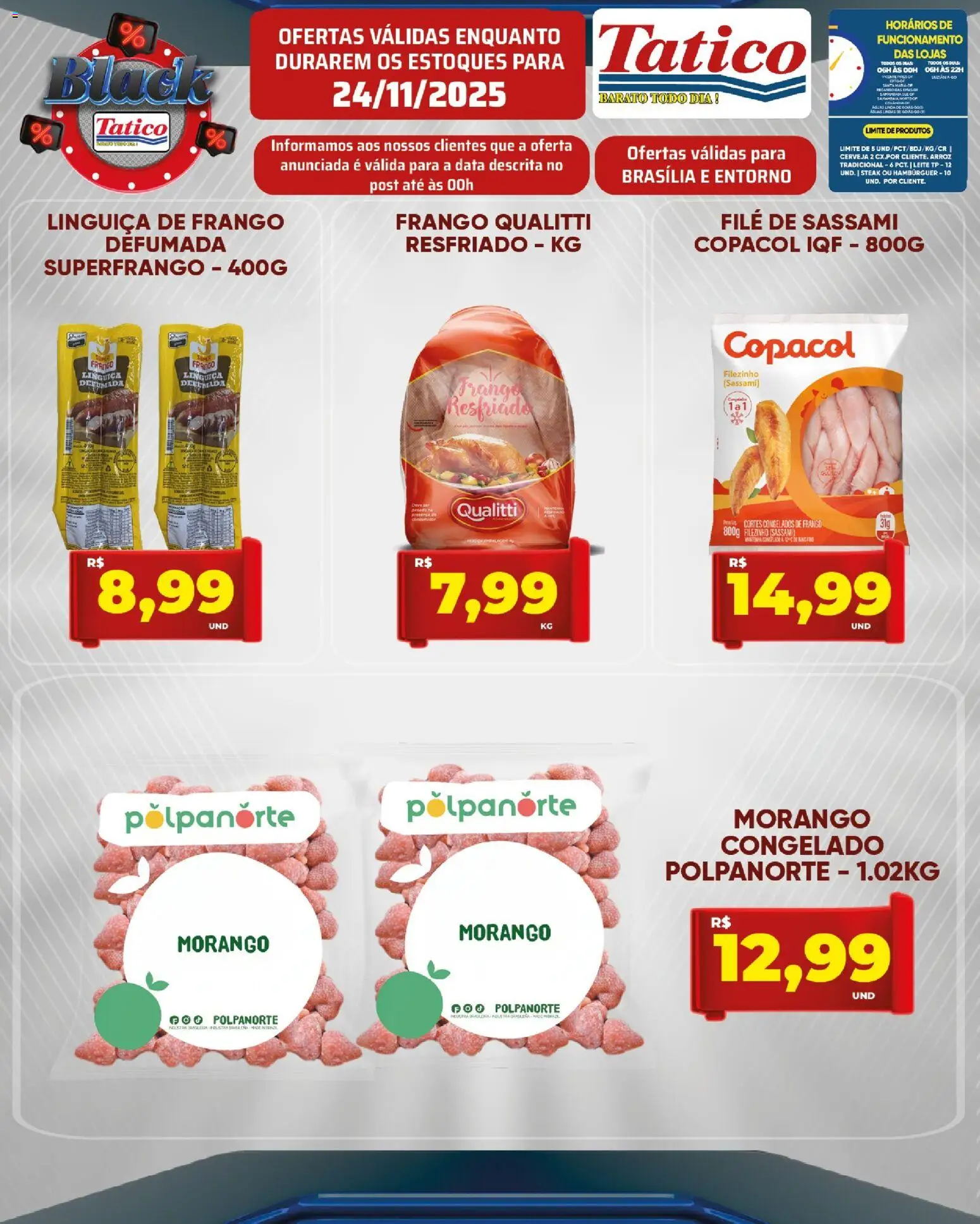 Tatico Folheto - válido de 25.11.2025 | Página: 26 | Produtos: Linguiça, Arroz, Hambúrguer, Frango