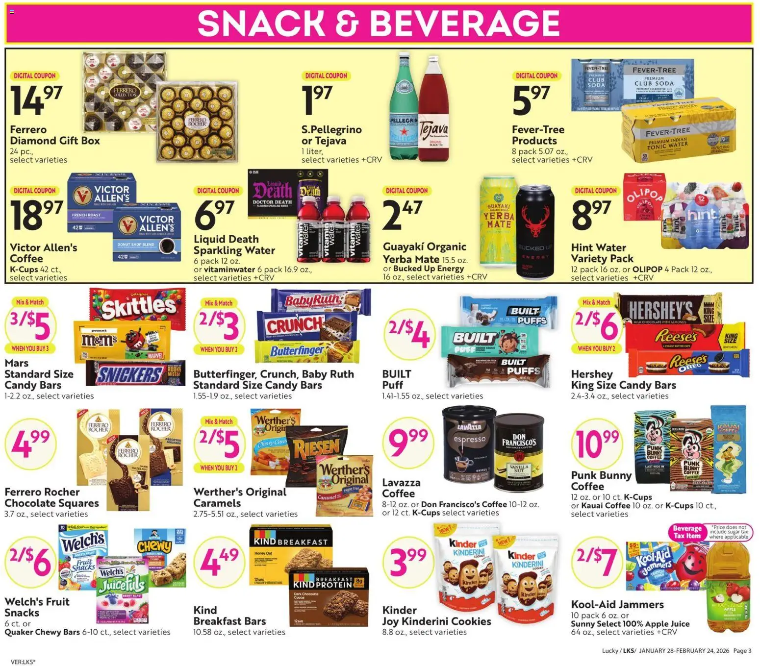Lucky Supermarkets Big Book of Savings - valid from 28.01.2026 | Page: 3 | Products: Box, Juice, Tea, Cookies