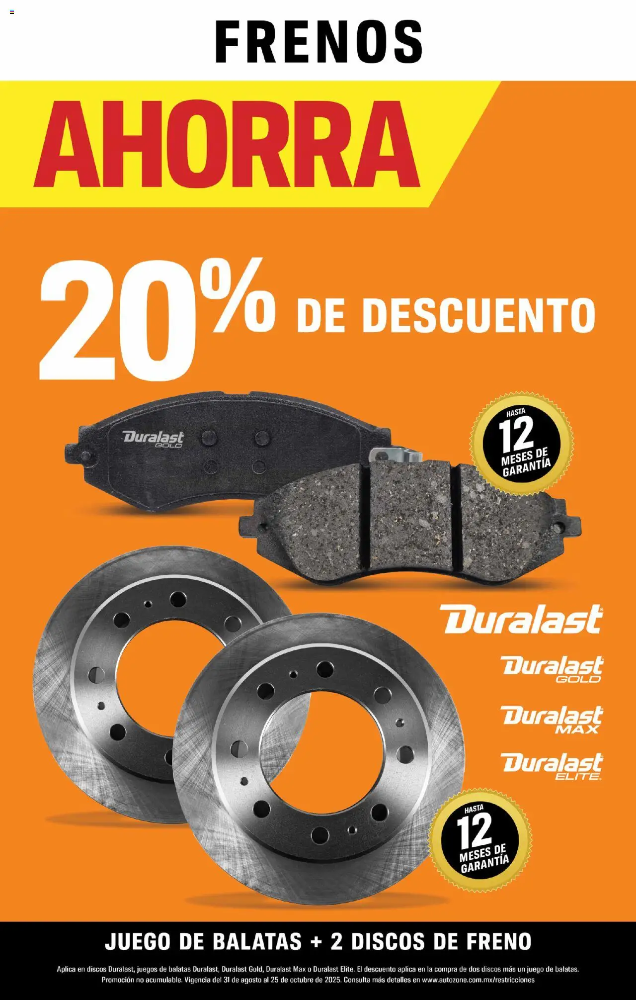 Nuevas ofertas de AutoZone válidas en toda la República Mexicana desde el 31.08.2025. ¡Encuentra las mejores ofertas en AutoZone catálogo! | Página: 4 | Productos: Juego