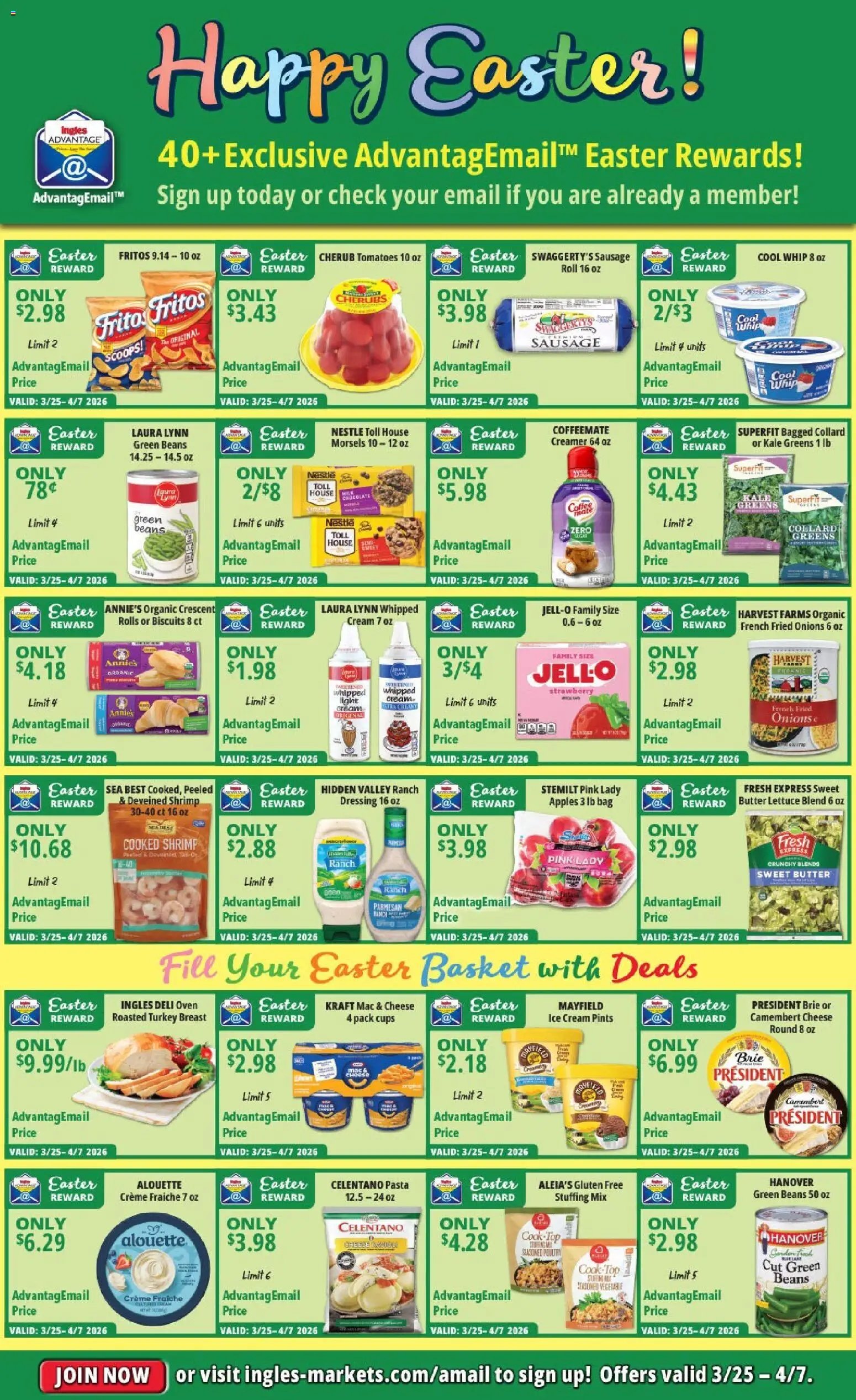 Ingles Weekly Ad - valid from 25.03.2026 | Page: 10 | Products: Lettuce, Cheese, Coffee, Ice cream