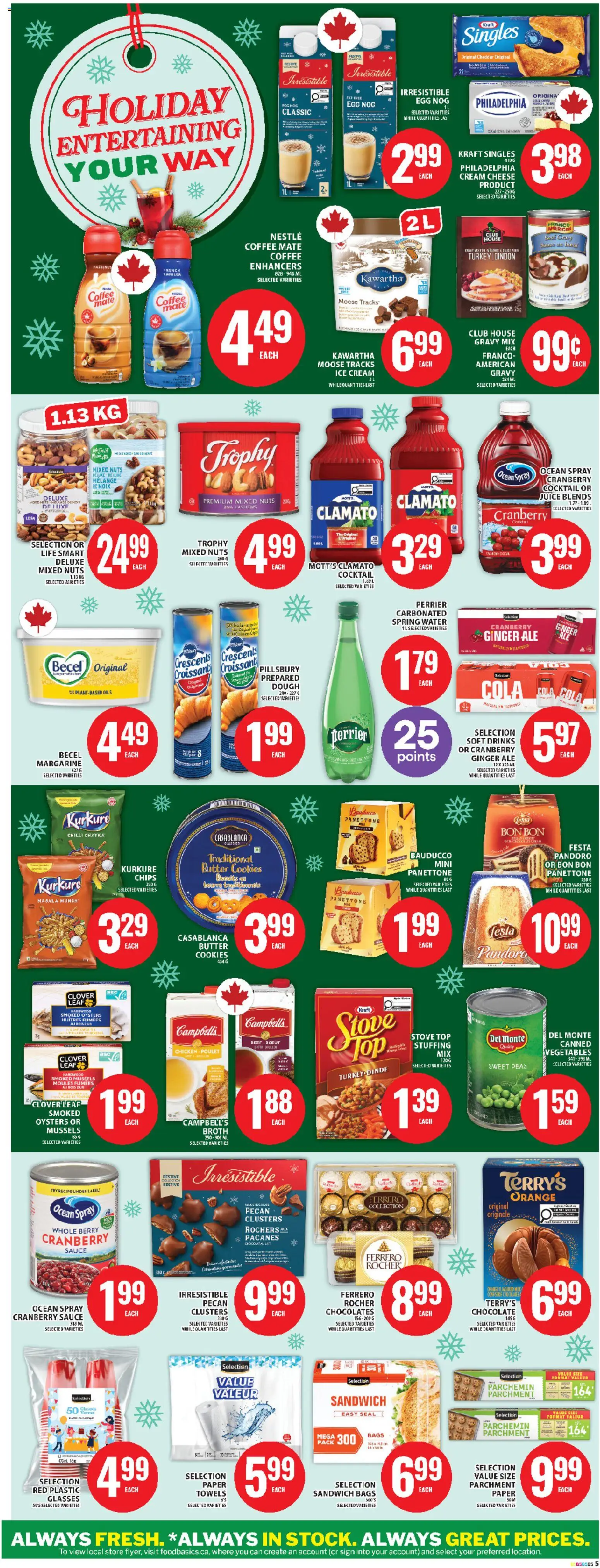 Food Basics flyer valid from 18.12.2025 | Page: 10 | Products: Cookies, Glasses, Cheese, Chocolate