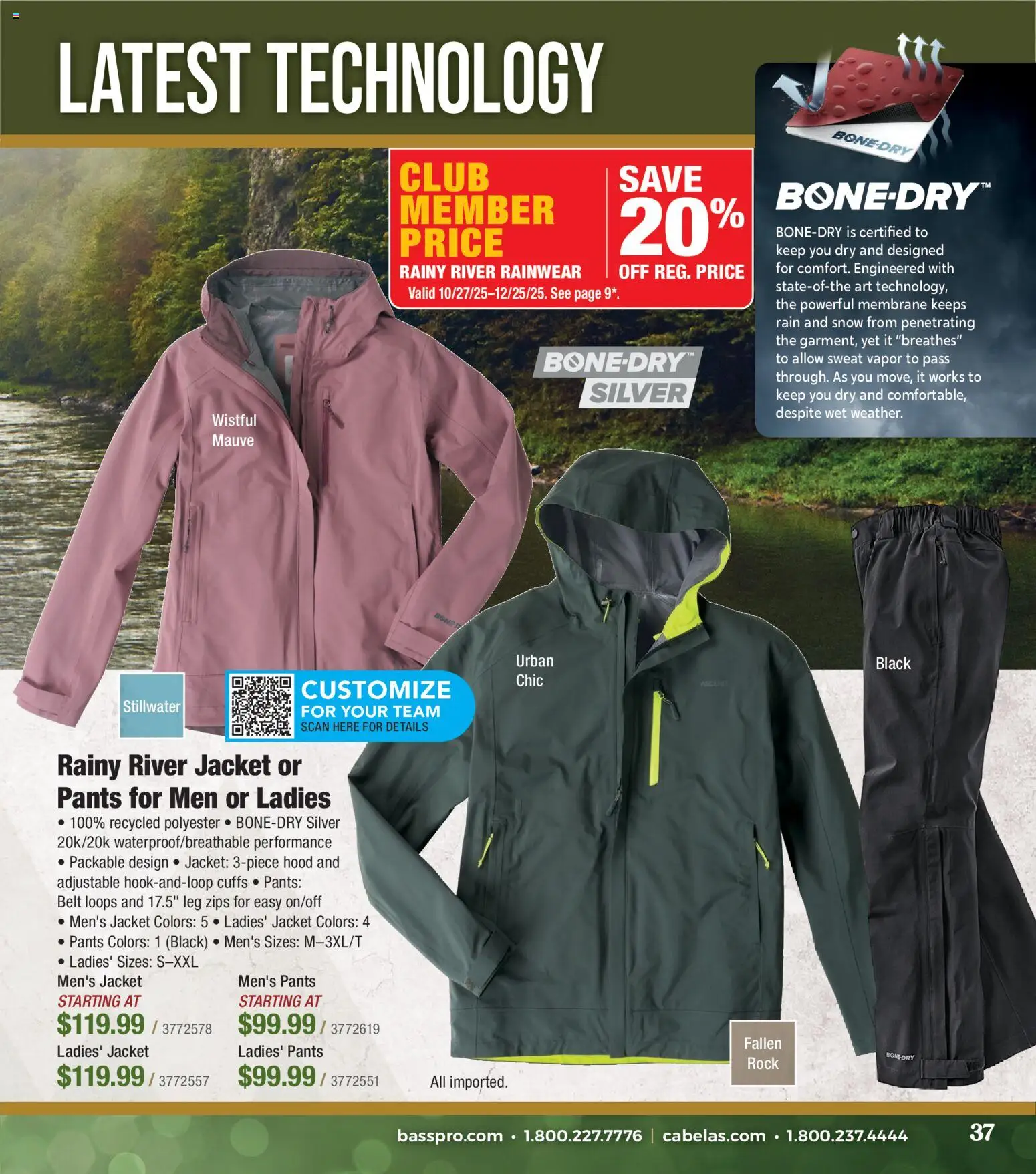 Cabela's Christmas Gift Guide 25 - valid from 01.11.2025 | Page: 37 | Products: Jacket, Pants, Belt, Rainwear