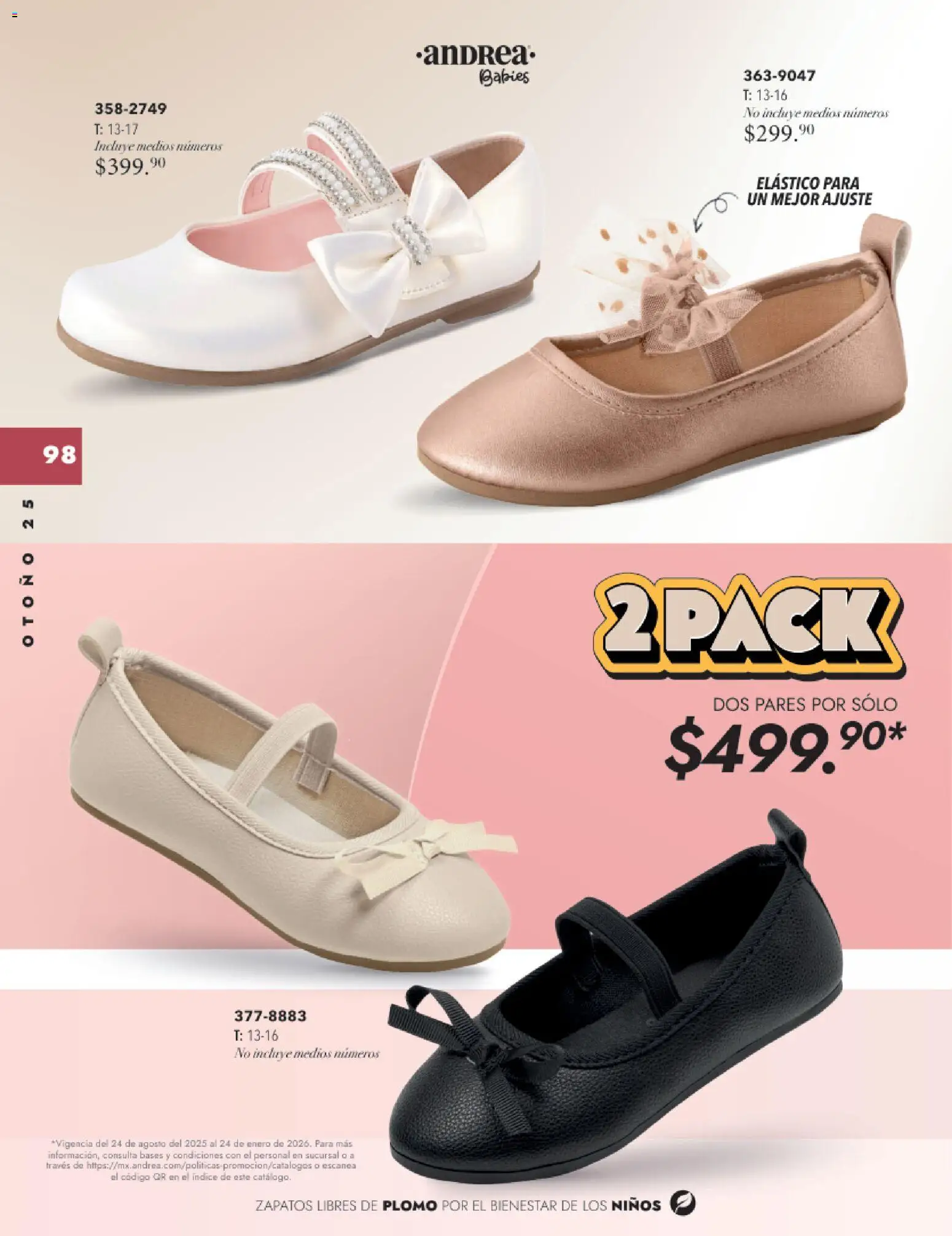 Nuevas ofertas de Andrea válidas en toda la República Mexicana desde el 26.11.2025. ¡Encuentra las mejores ofertas en Andrea catálogo Infantil Baby otoño 2025! | Página: 10 | Productos: Zapatos