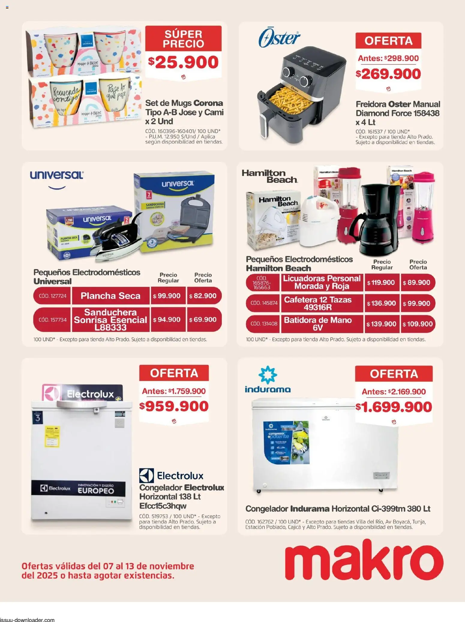 Makro revista - valida desde el 07.11.2025 | Página: 23 | Productos: Plancha, Cafetera, Batidora, Freidora