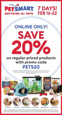 Preview of Petsmart weekly flyer / circulaire from shop Petsmart valid from 16.02.2026