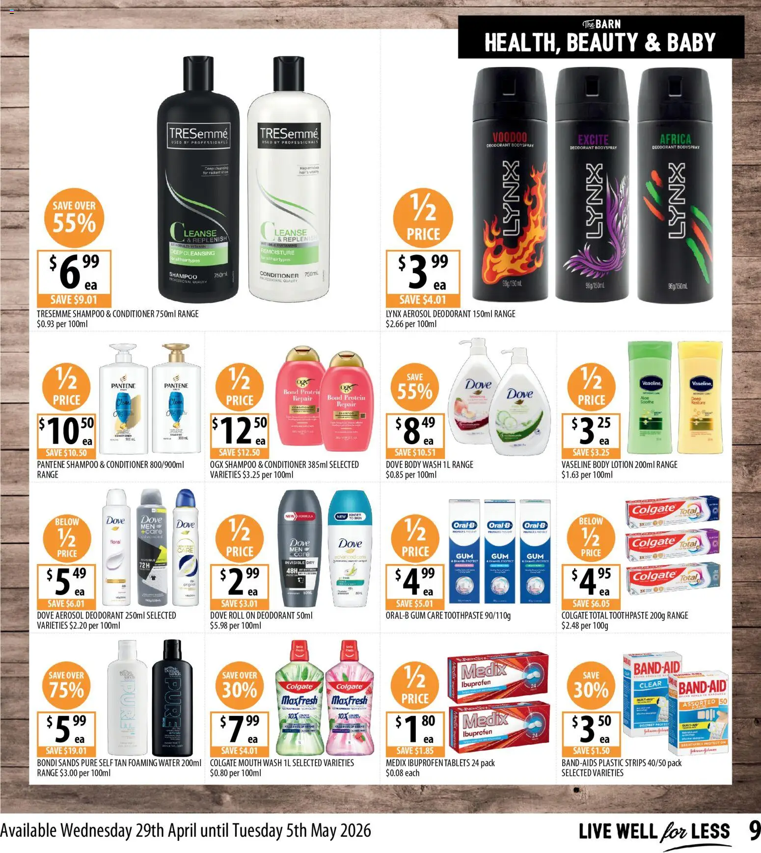 Supabarn catalogue - valid from 29.04.2026 | Page: 9 | Products: Lotion, Toothpaste, Body lotion, Tablets