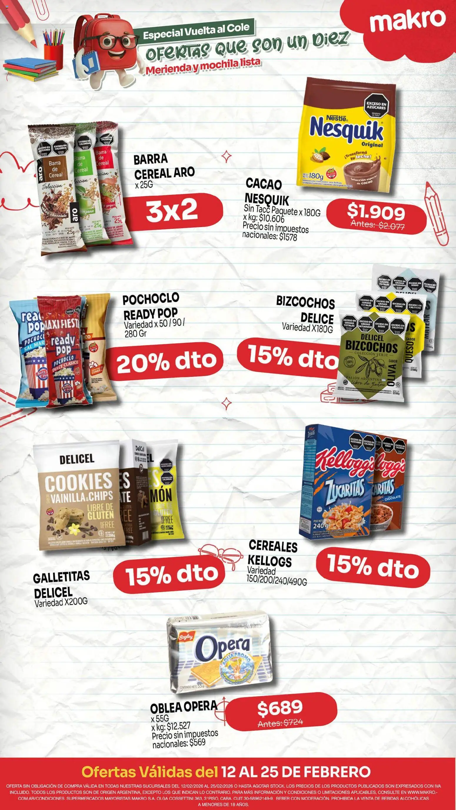 Makro ofertas │ válido desde el 12.02.2026 | Página: 4 | Productos: Peso, Cacao, Cereales, Bizcochos