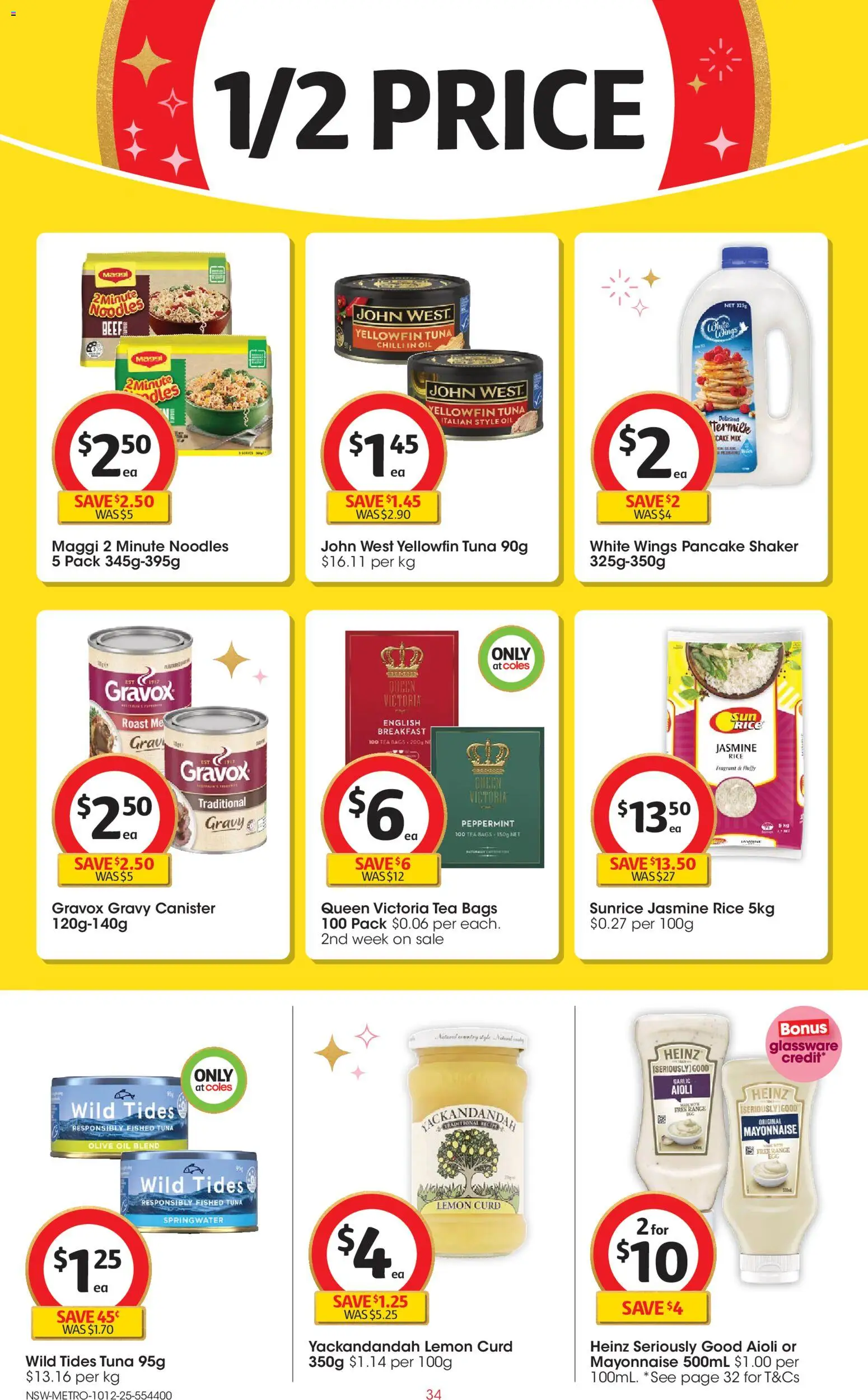 Coles catalogue - valid from 10.12.2025 | Page: 34 | Products: Rice, Olive oil, Tuna, Chilli