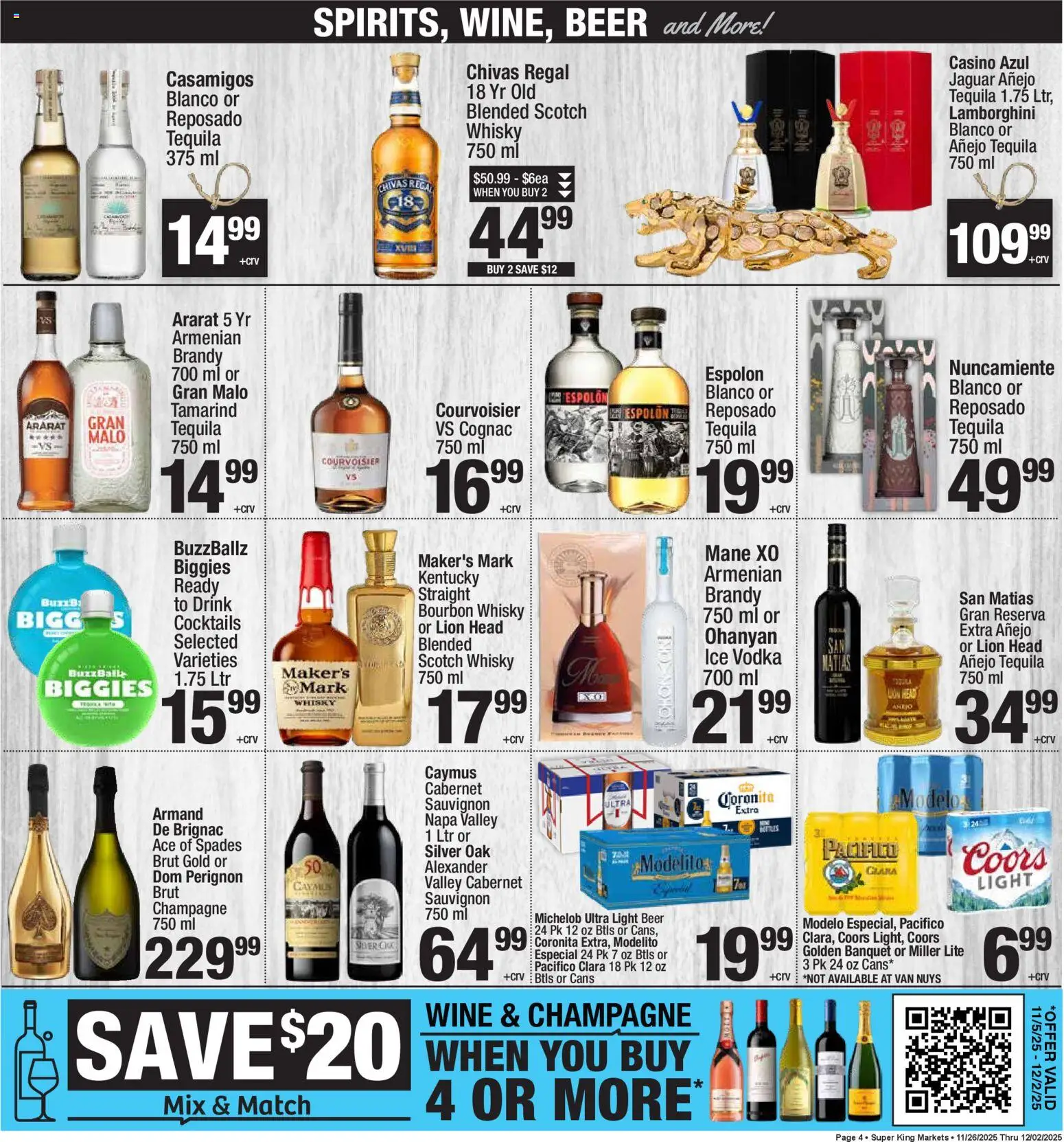 Super King Weekly Ad - valid from 03.12.2025 | Page: 5 | Products: Wine, Beer, Bourbon, Vodka
