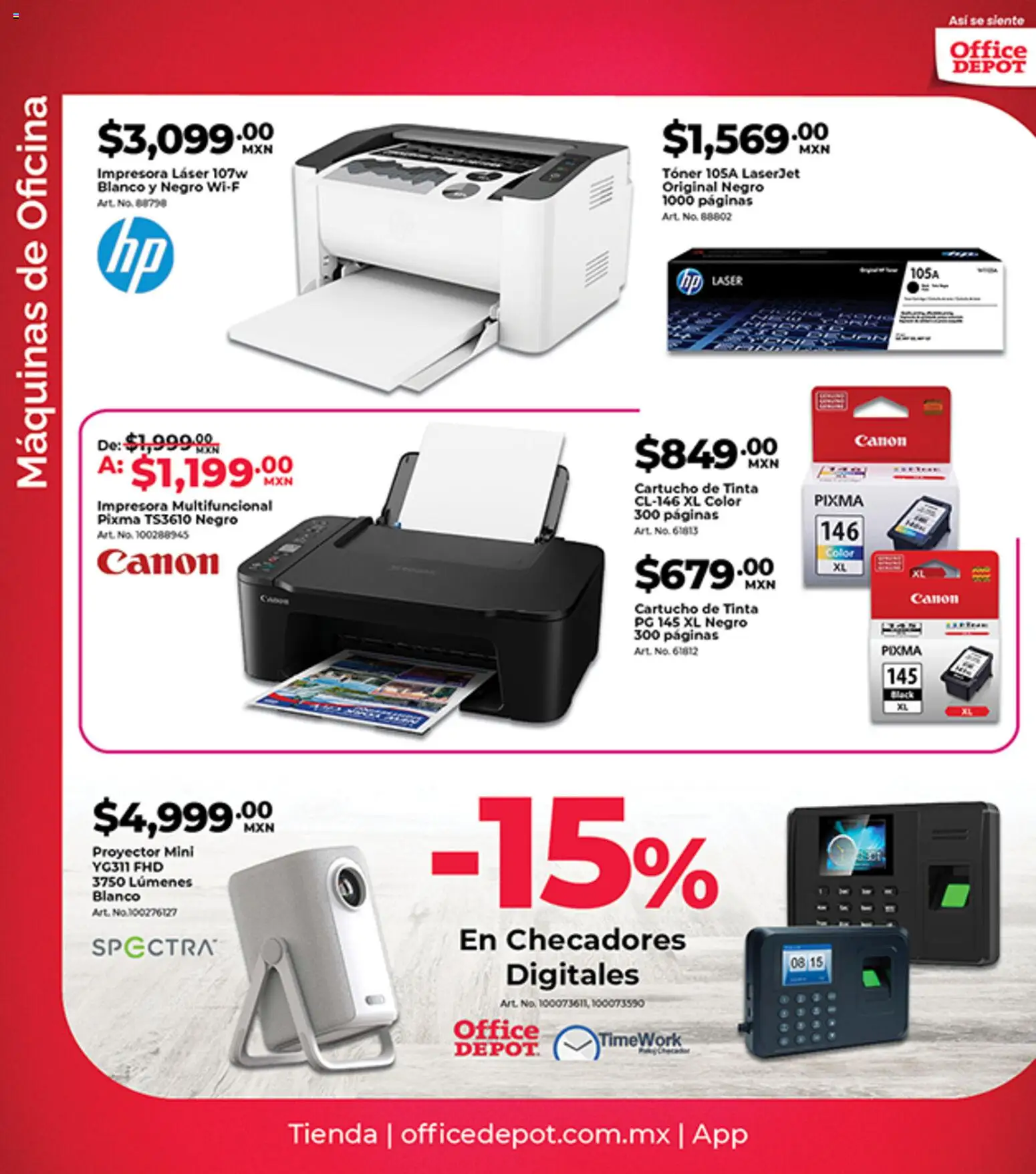 Nuevas ofertas de Office Depot válidas en toda la República Mexicana desde el 01.04.2026. ¡Encuentra las mejores ofertas en Office Depot catálogo! | Página: 15