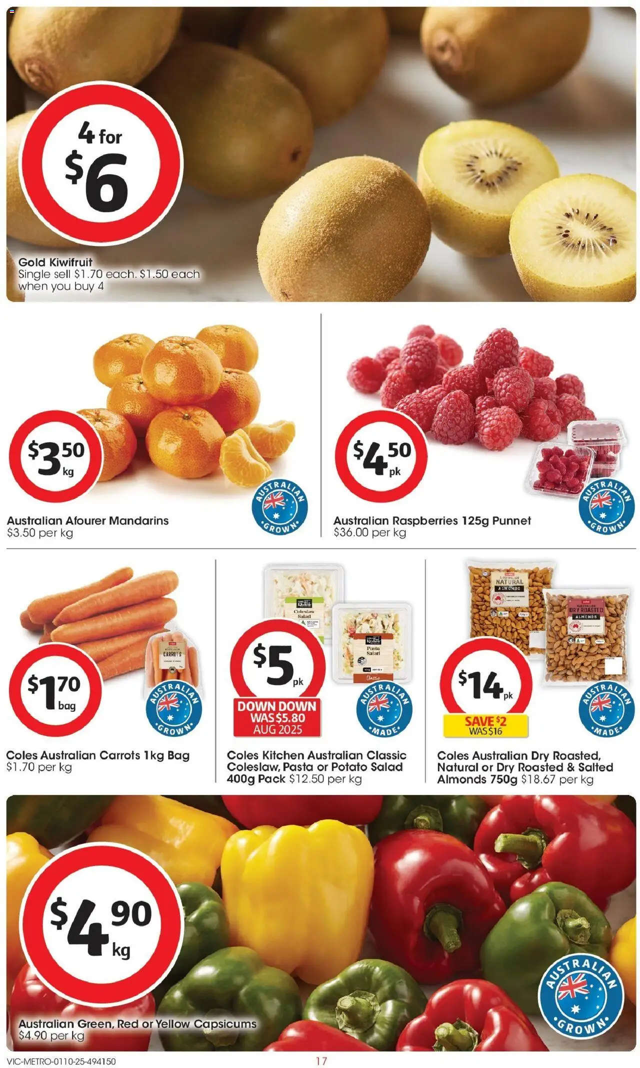 Coles catalogue - valid from 01.10.2025 | Page: 17 | Products: Almonds, Mandarins, Carrots, Bag