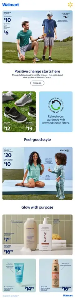 Preview of Walmart weekly flyer from shop Walmart valid from 02.04.2026 | Page: 22 | Products: Sneakers, Body wash, Wardrobe, Shorts