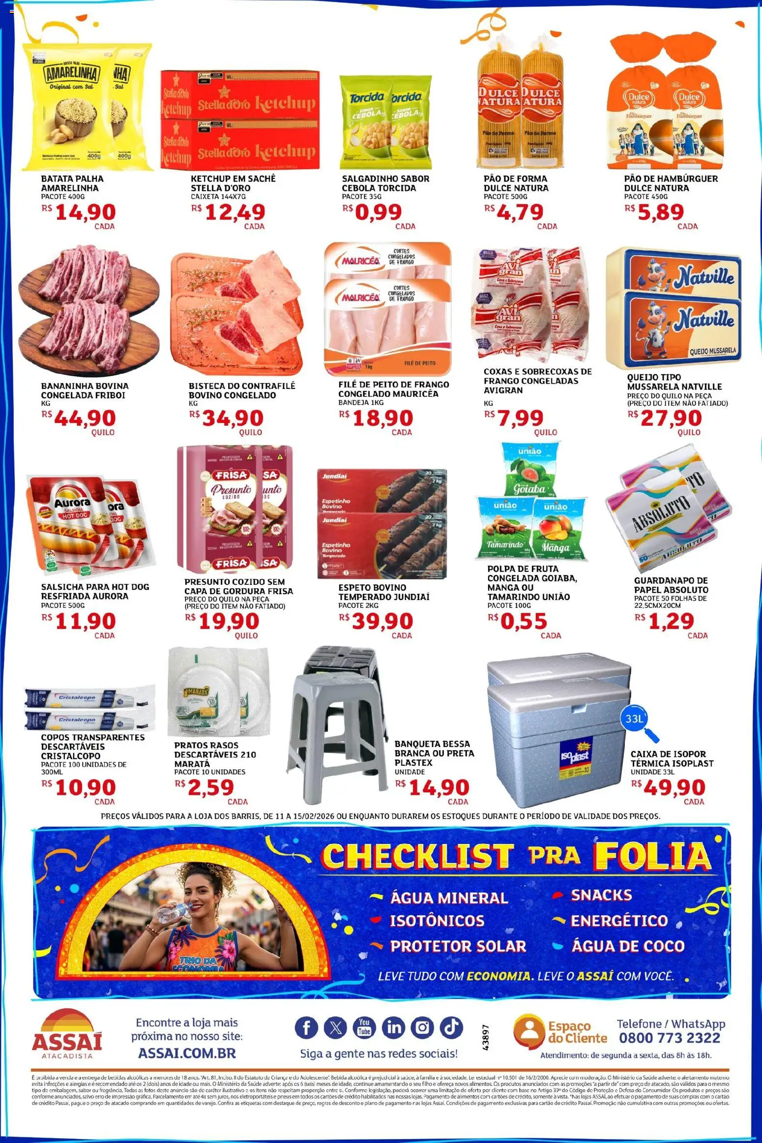 Assaí Atacadista Folheto - válido de 11.02.2026 | Página: 2 | Produtos: Energético, Queijo, Bebida, Guardanapo