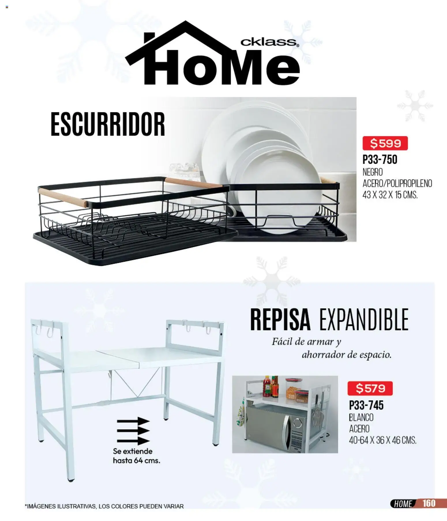 Nuevas ofertas de Cklass válidas en toda la República Mexicana desde el 15.12.2025. ¡Encuentra las mejores ofertas en Cklass catálogo Rebajas fin de año ropa! | Página: 161 | Productos: Repisa, Escurridor