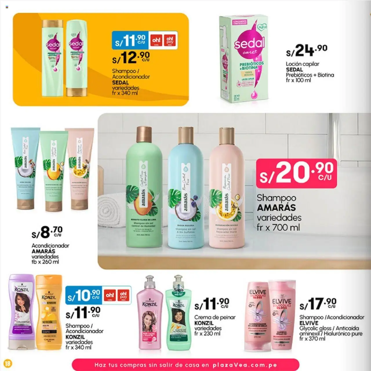 Catálogo Plaza Vea válido desde 02.06.2025 | Página: 18 | Productos: Shampoo, Acondicionador, Crema