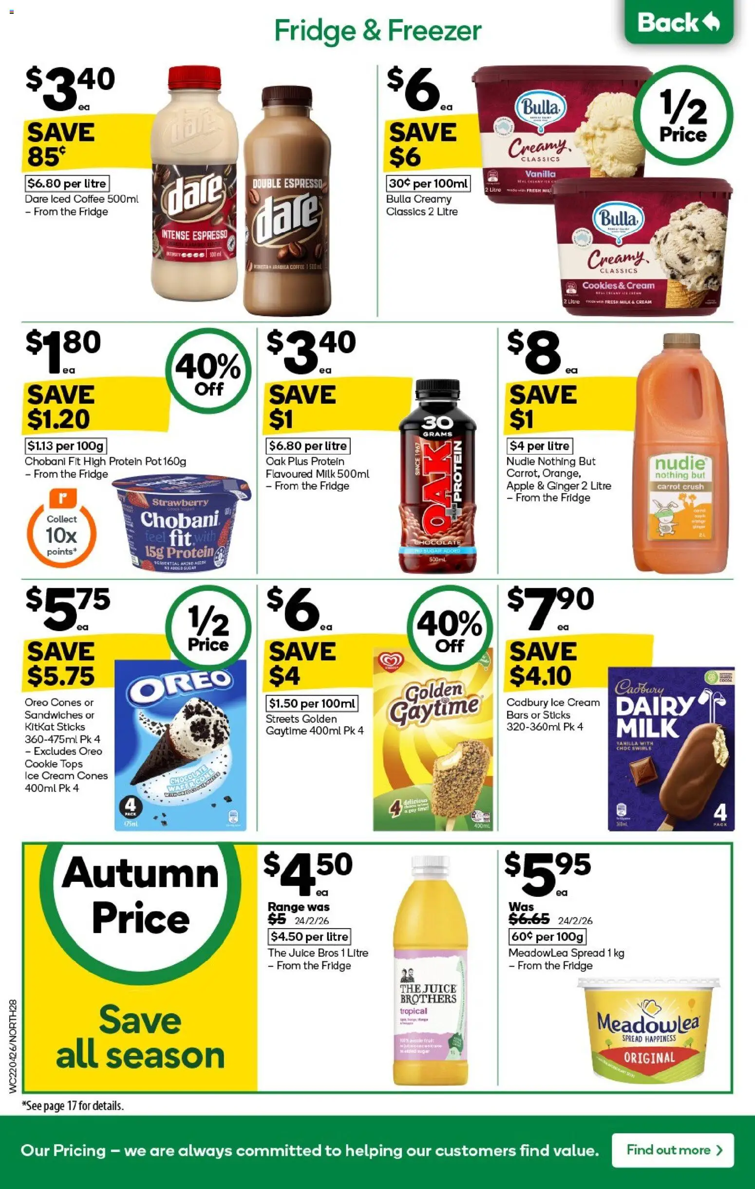 Woolworths catalogue - valid from 22.04.2026 | Page: 28 | Products: Juice, Ice cream, Fridge, Freezer