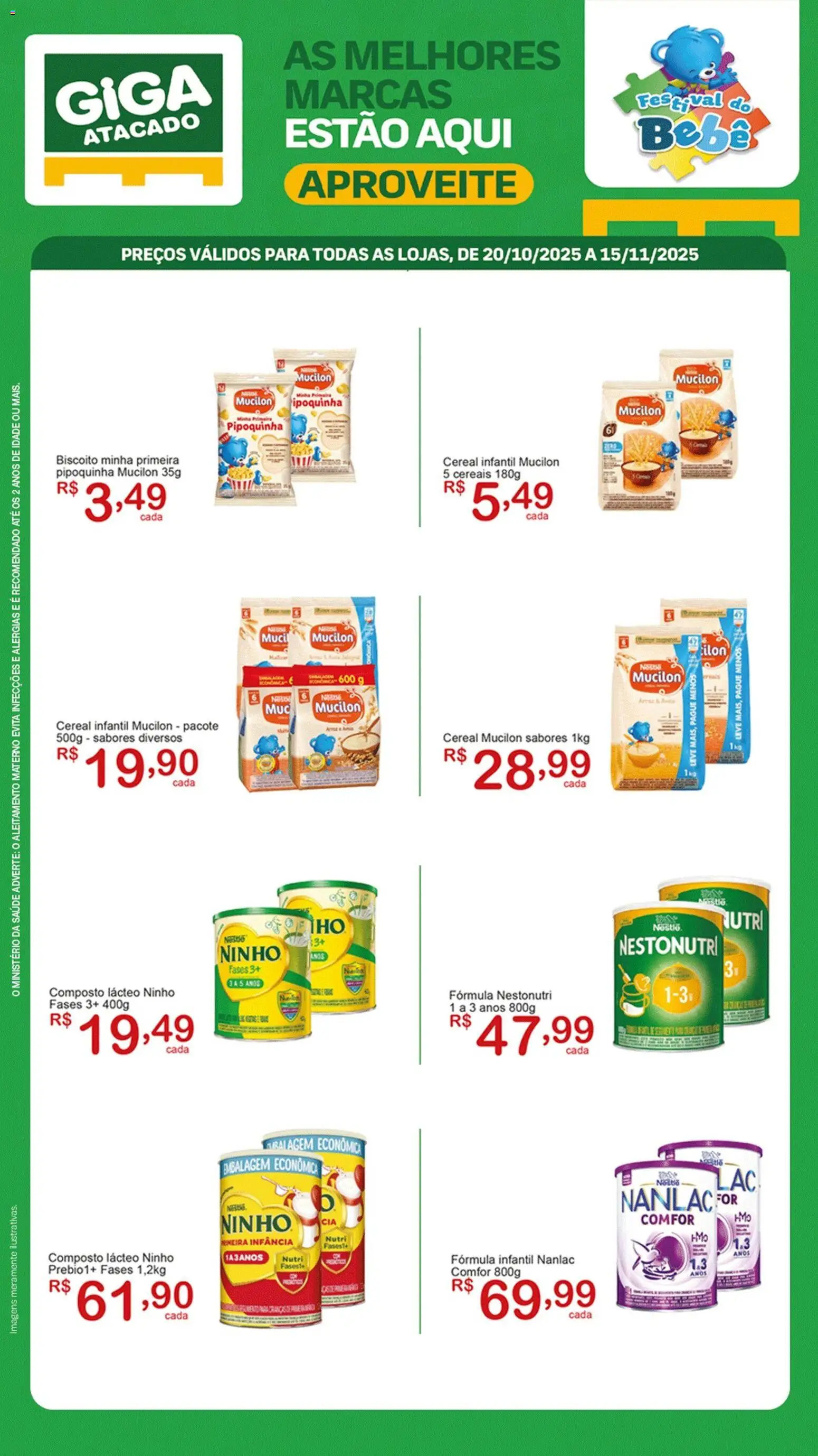 GIGA Atacado Folheto - válido de 20.10.2025 | Página: 1 | Produtos: Biscoito, Cereais, Fórmula infantil, Mucilon