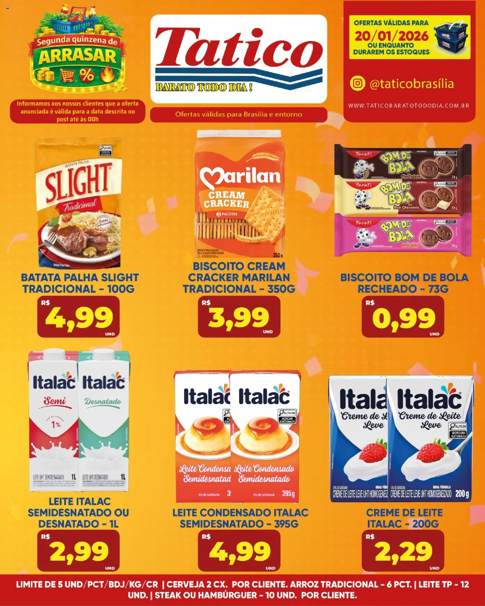 Tatico Folheto - válido de 20.01.2026 | Página: 3 | Produtos: Cerveja, Creme, Açúcar, Creme de leite