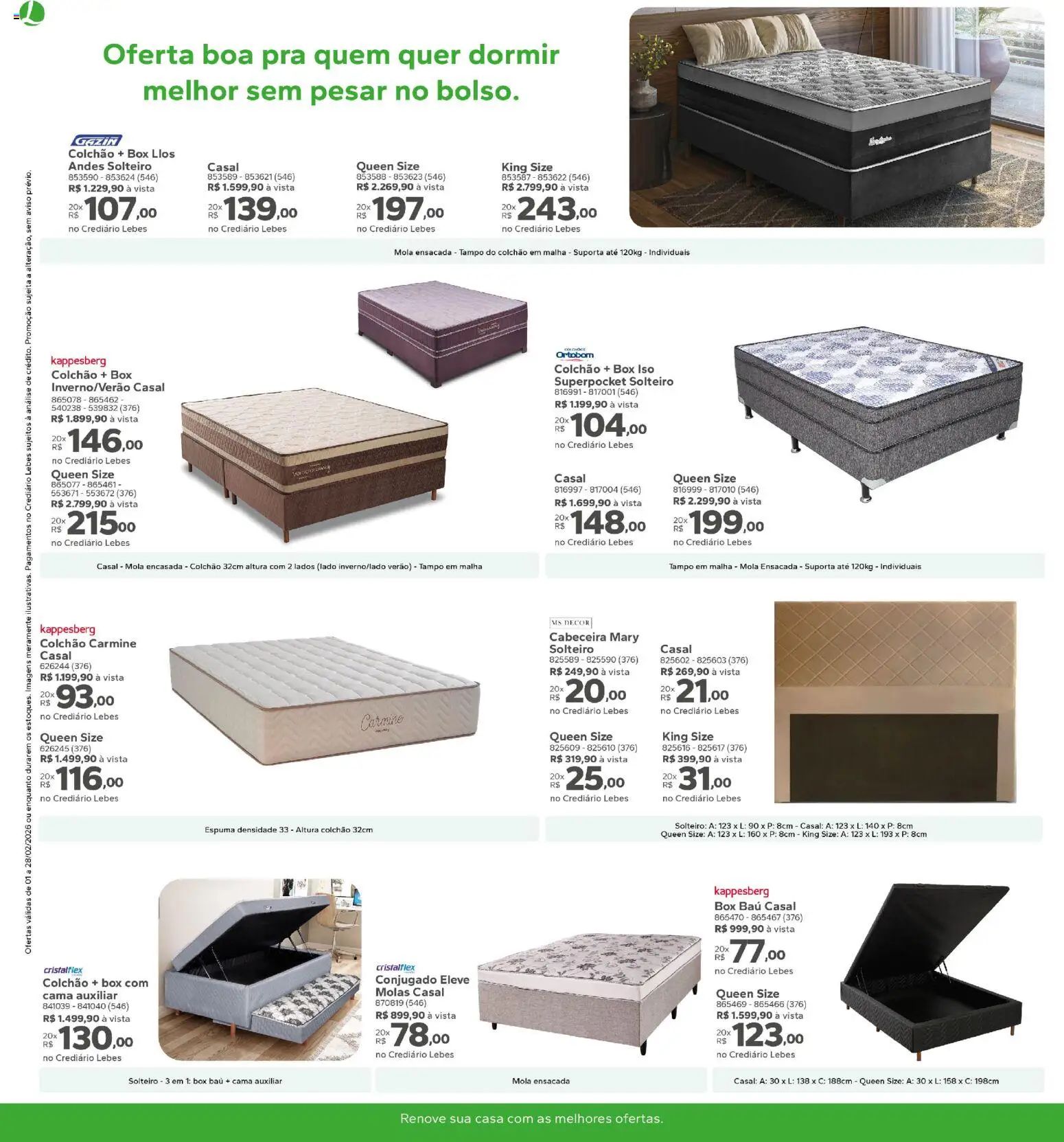 Lebes Folheto - válido de 01.02.2026 | Página: 10 | Produtos: Cama, Colchão