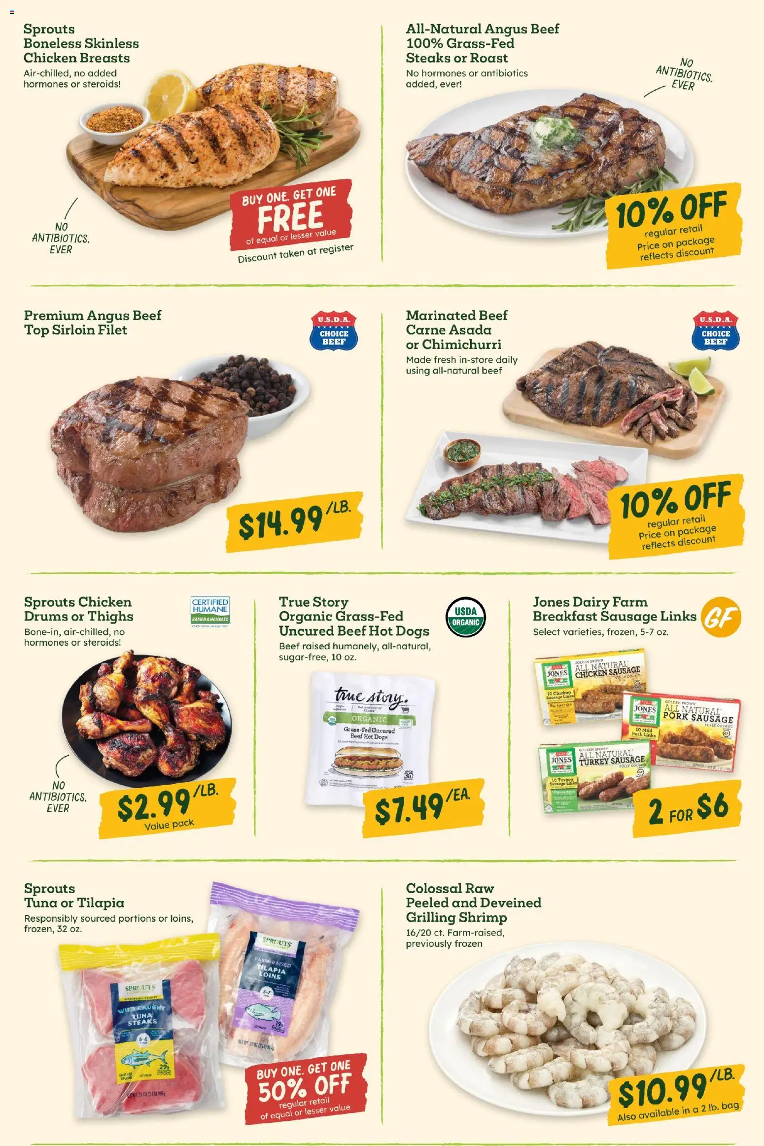 Sprouts Weekly Ad - valid from 28.01.2026 | Page: 4 | Products: Pork, Beef, Sausage, Bag