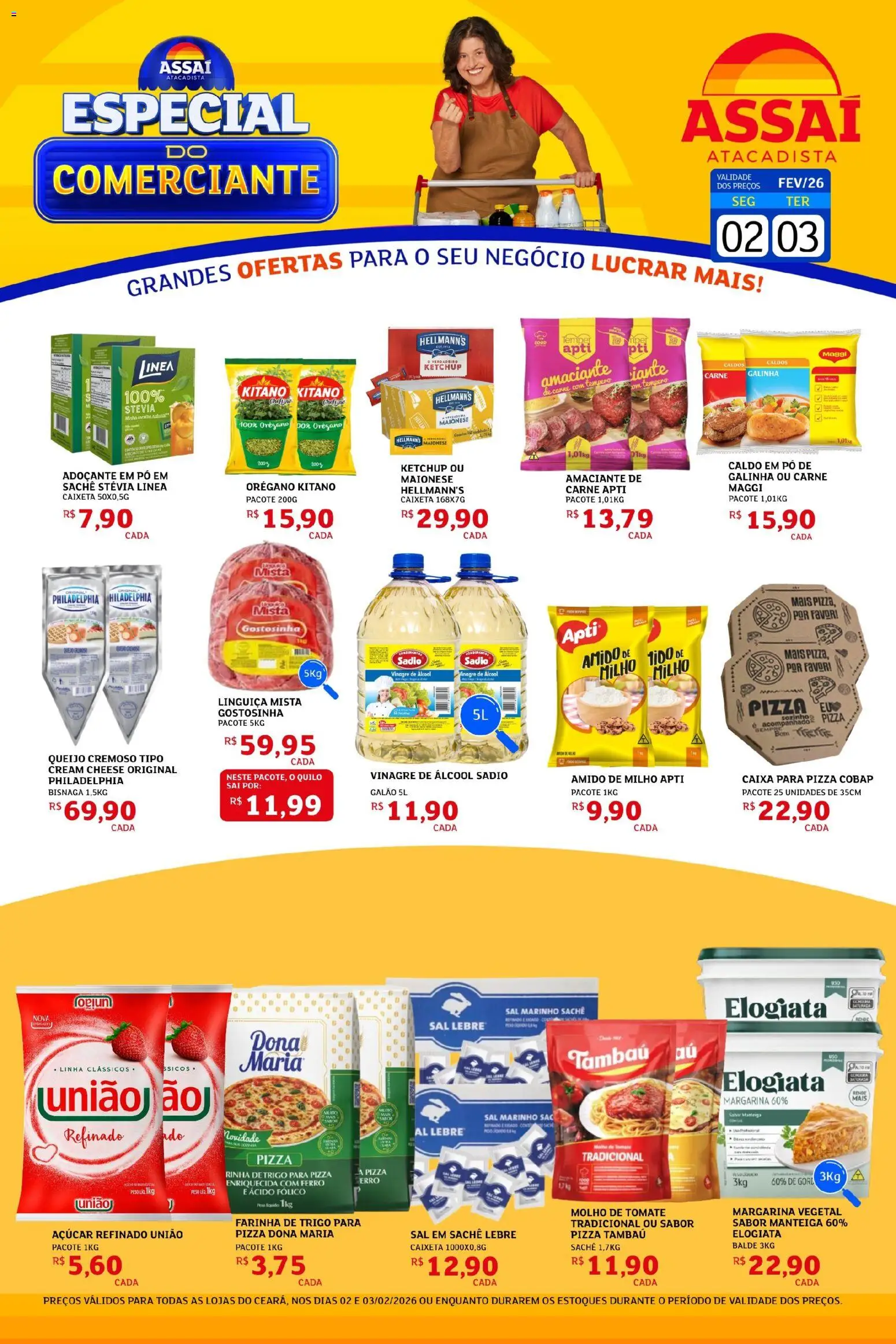 Assaí Atacadista Folheto - válido de 02.02.2026 | Página: 1 | Produtos: Vinagre, Caixa, Manteiga, Ketchup
