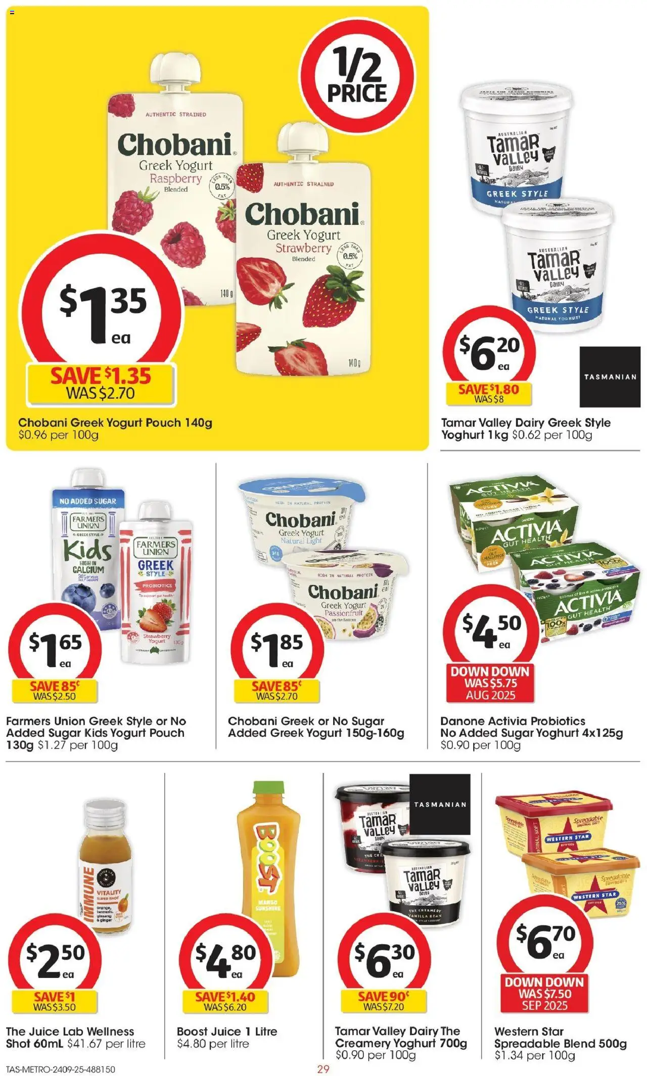 Coles catalogue - valid from 24.09.2025 | Page: 29 | Products: Light, Dairy, Juice, Raspberry