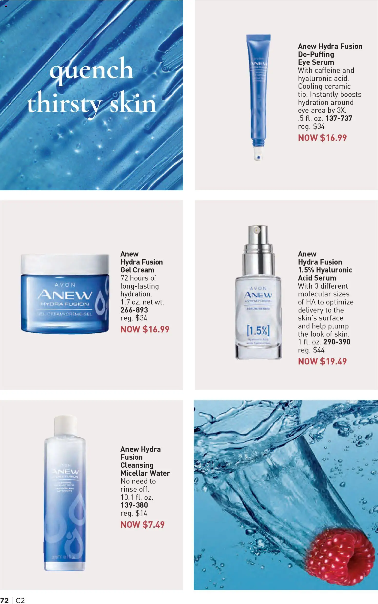 Avon Brochure - valid from 14.01.2026 | Page: 72 | Products: Fusion, Micellar water, Cream, Water