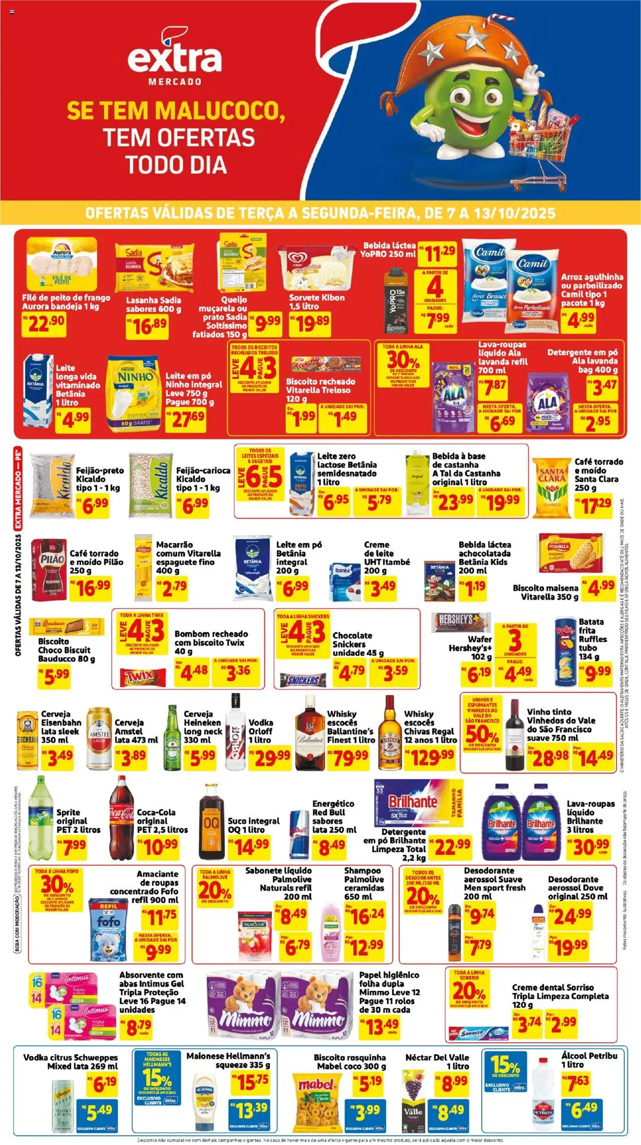 Extra Folheto - válido de 07.10.2025 | Página: 1 | Produtos: Sabonete, Dove, Bombom, Absorvente