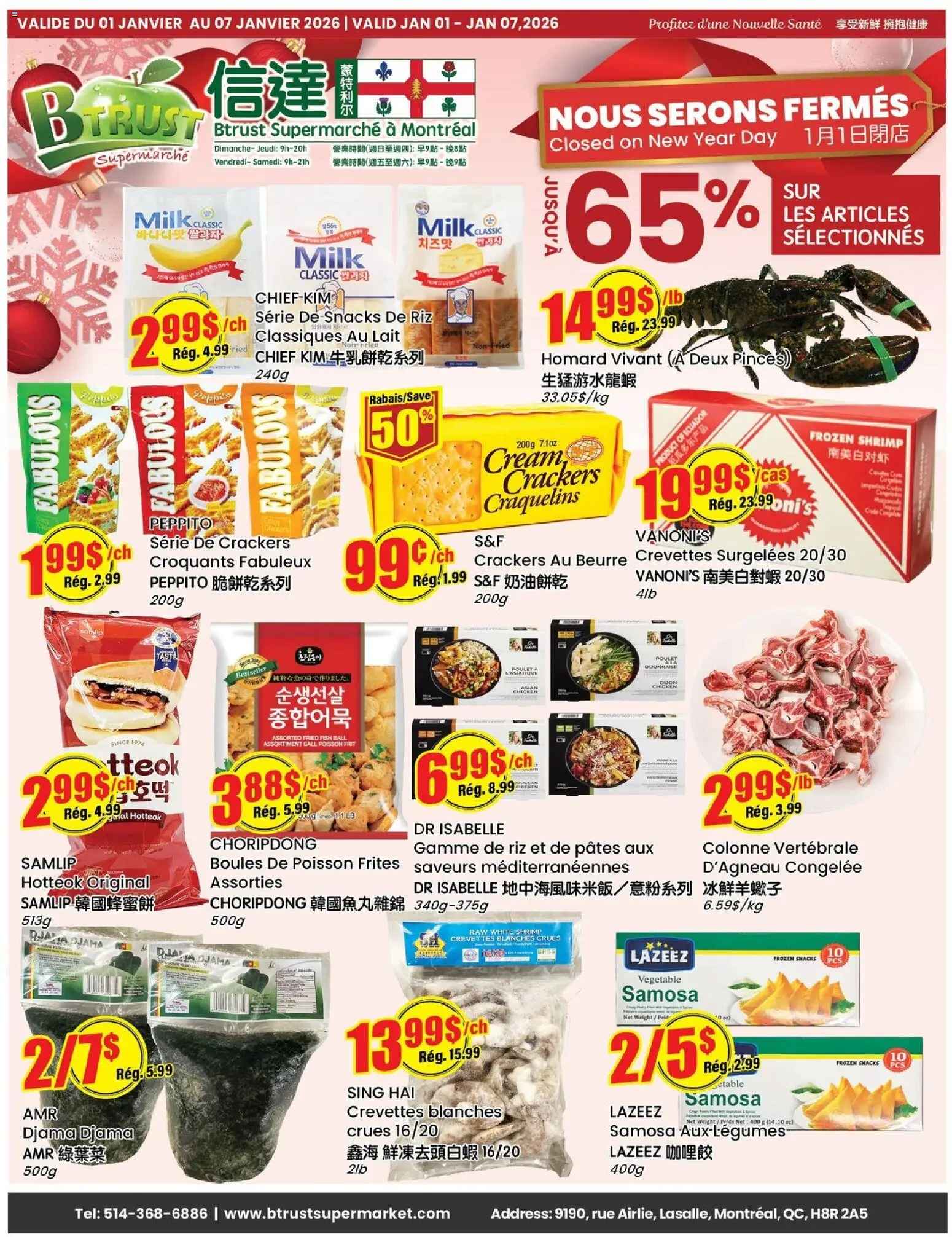 Btrust Supermarket flyer valid from 01.01.2026 | Page: 1 | Products: Milk, Chicken