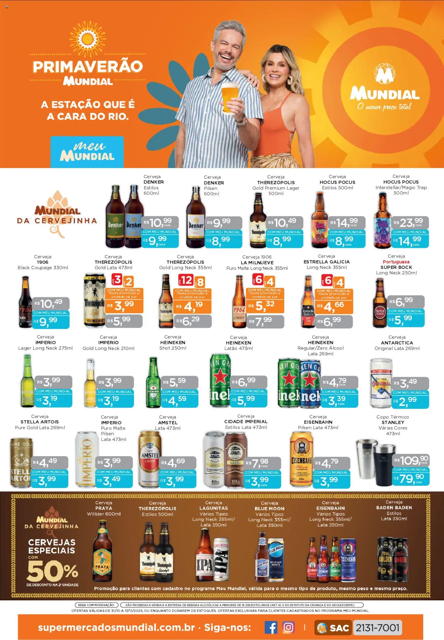 Mundial Folheto - válido de 31.10.2025 | Página: 1 | Produtos: Cará, Eisenbahn, Cerveja, Heineken