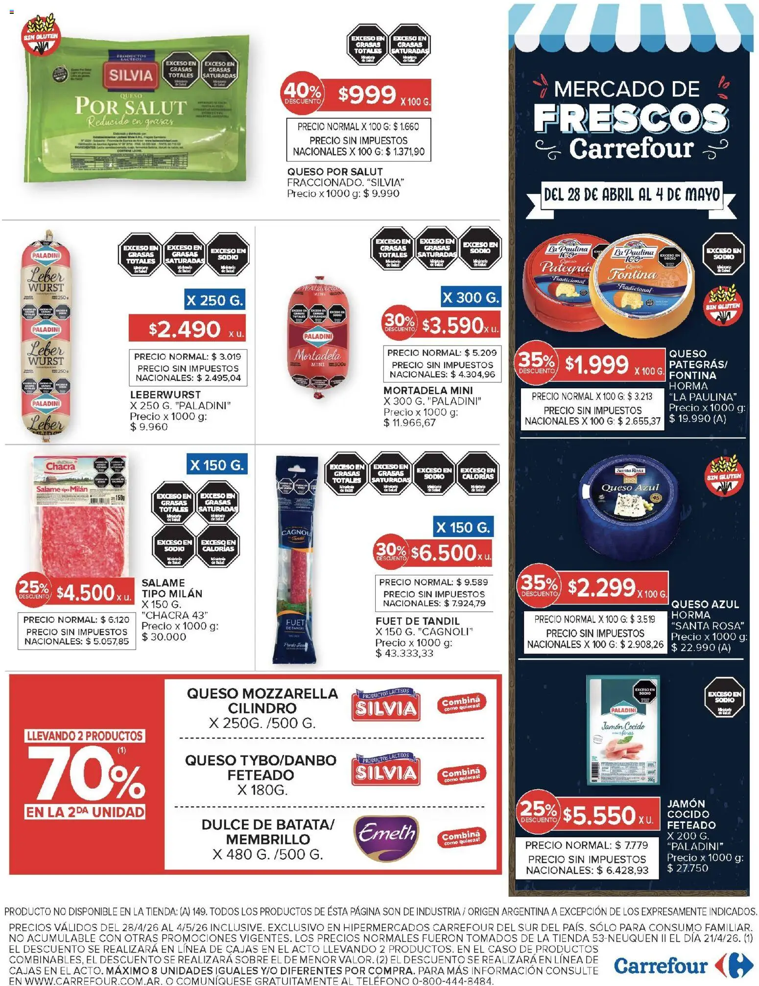 Carrefour - Carrefour Hiper │ válido desde el 28.04.2026 | Página: 14 | Productos: Teléfono, Sobre, Jamón cocido, Mortadela