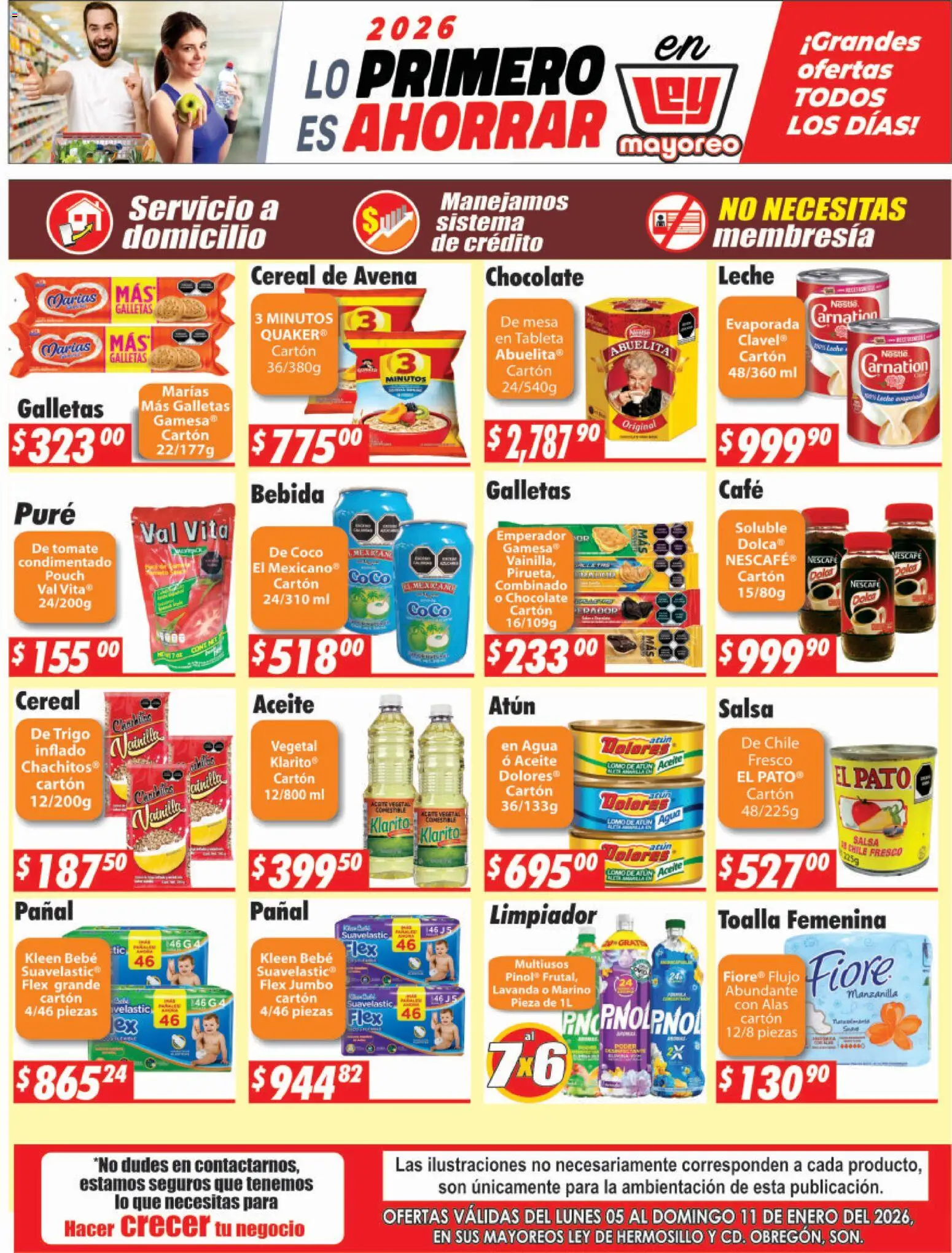 Nuevas ofertas de Casa Ley válidas en toda la República Mexicana desde el 05.01.2026. ¡Encuentra las mejores ofertas en Casa Ley folleto Hermosillo! | Página: 2 | Productos: Atún, Agua, Limpiador, Mesa