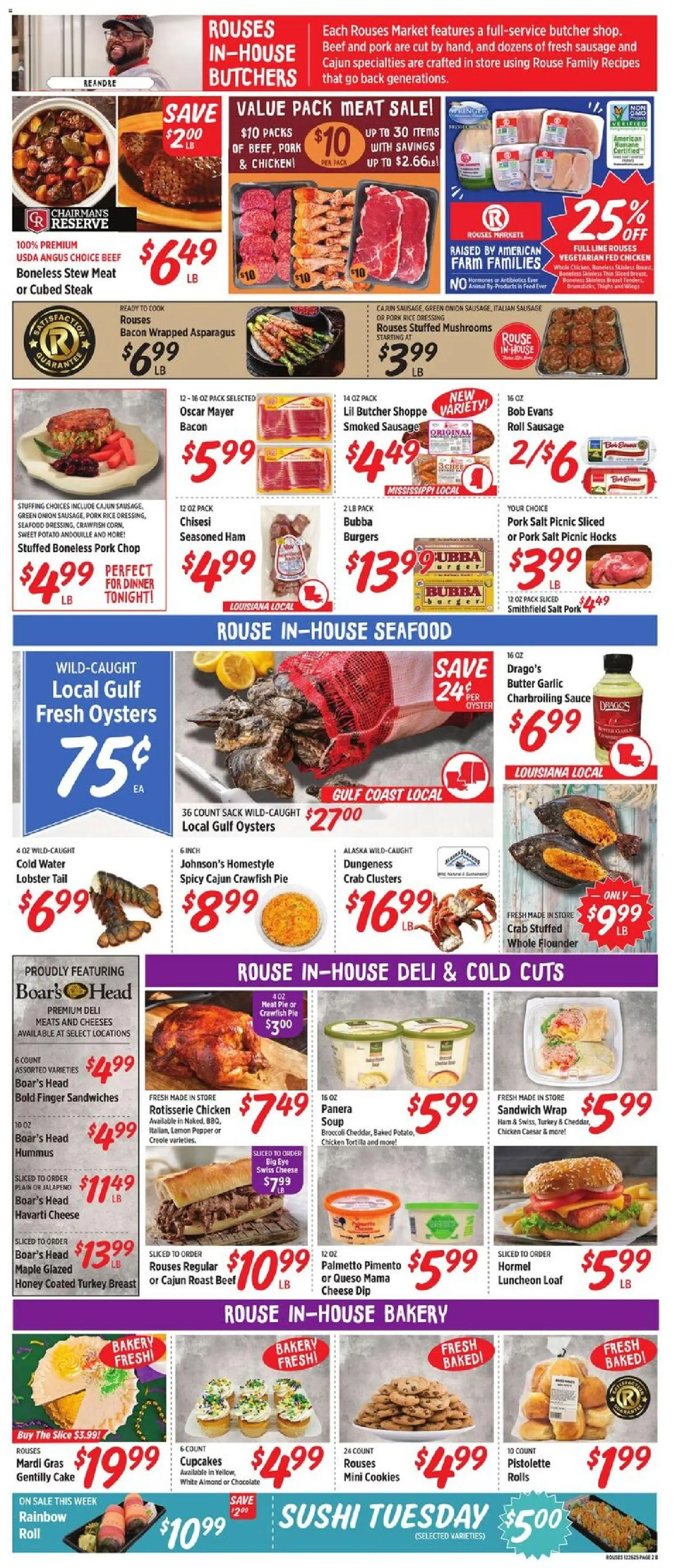 Rouses Weekly Ad - LA - valid from 26.12.2025 | Page: 6 | Products: Broccoli, Ham, Water, Onion