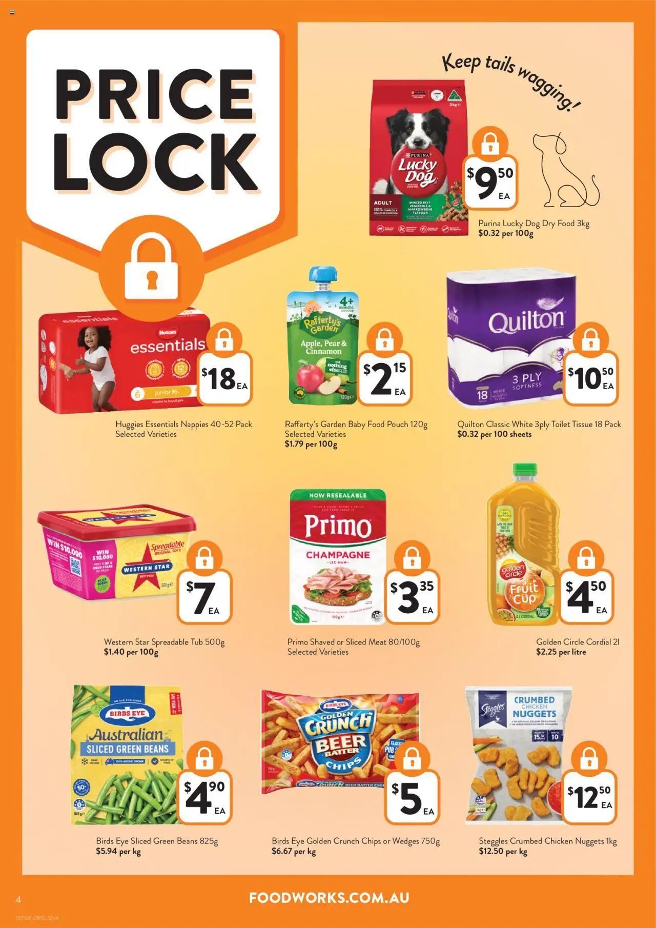 Foodworks catalogue - valid from 08.10.2025 | Page: 4 | Products: Beer, Nappies, Baby food, Pear