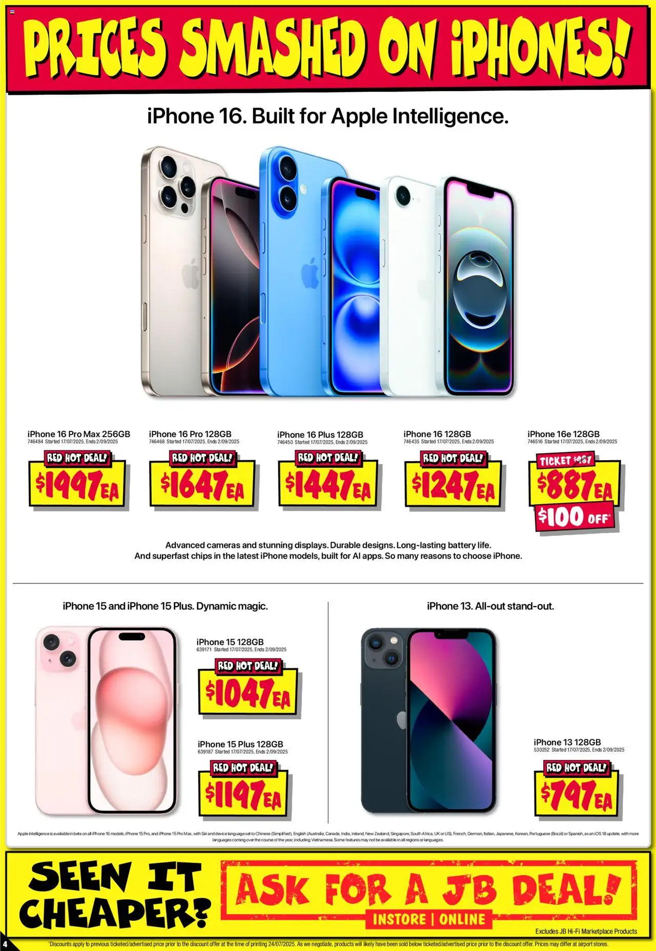JB Hi-Fi catalogue - valid from 31.07.2025 | Page: 4 | Products: Battery, Chips, Device, Iphone