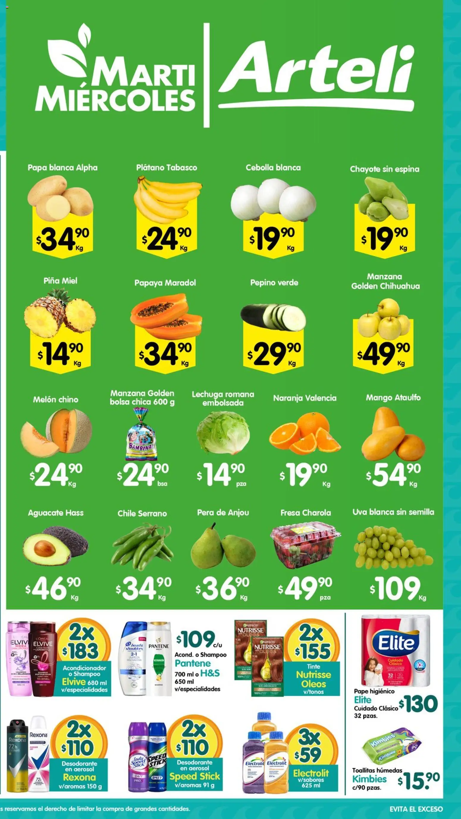 Nuevas ofertas de Arteli válidas en toda la República Mexicana desde el 03.03.2026. ¡Encuentra las mejores ofertas en Arteli folleto Valles! | Página: 2 | Productos: Cebolla, Papa, Manzana, Toallitas húmedas
